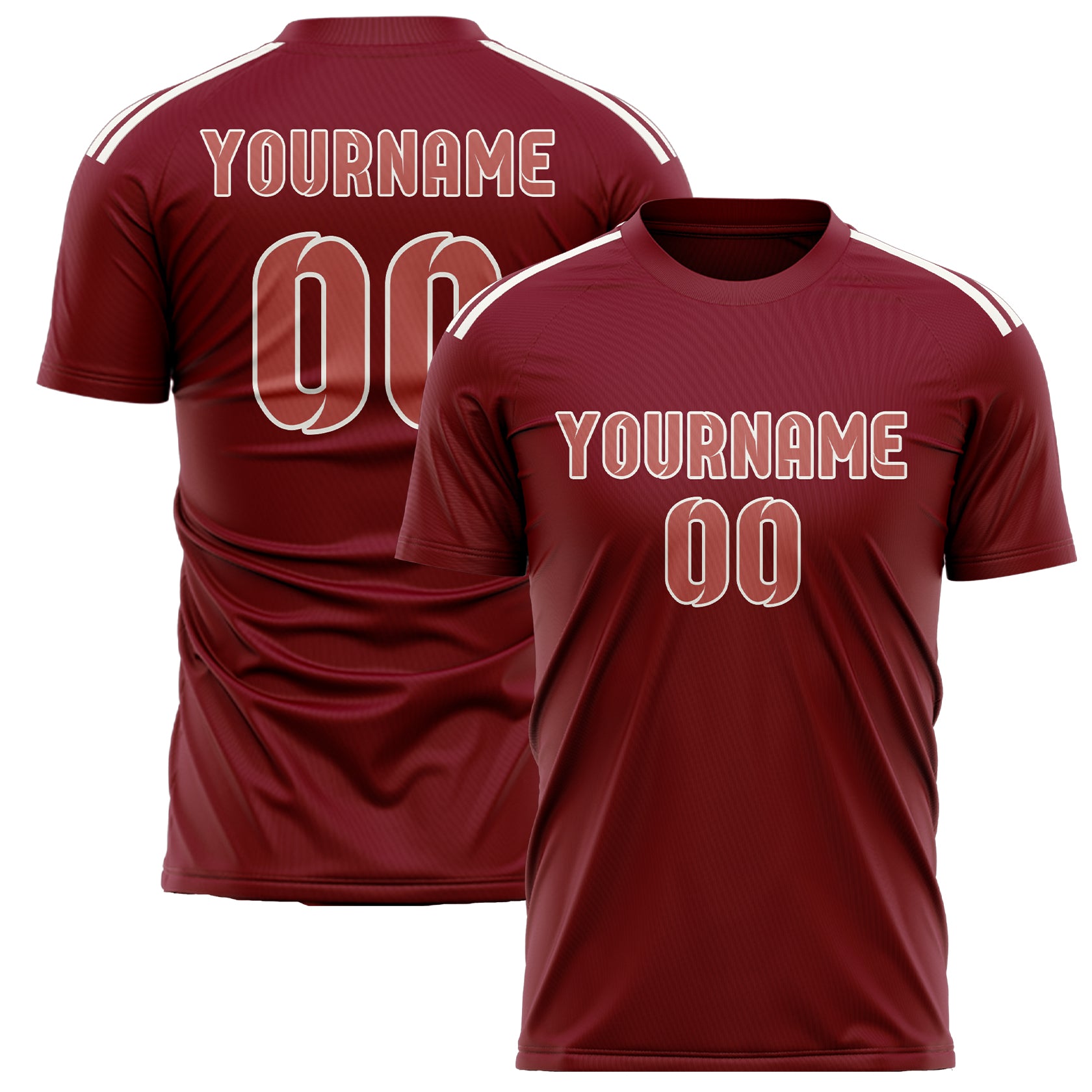 Maillot de football personnalisé Crimson Red Copper Rose
