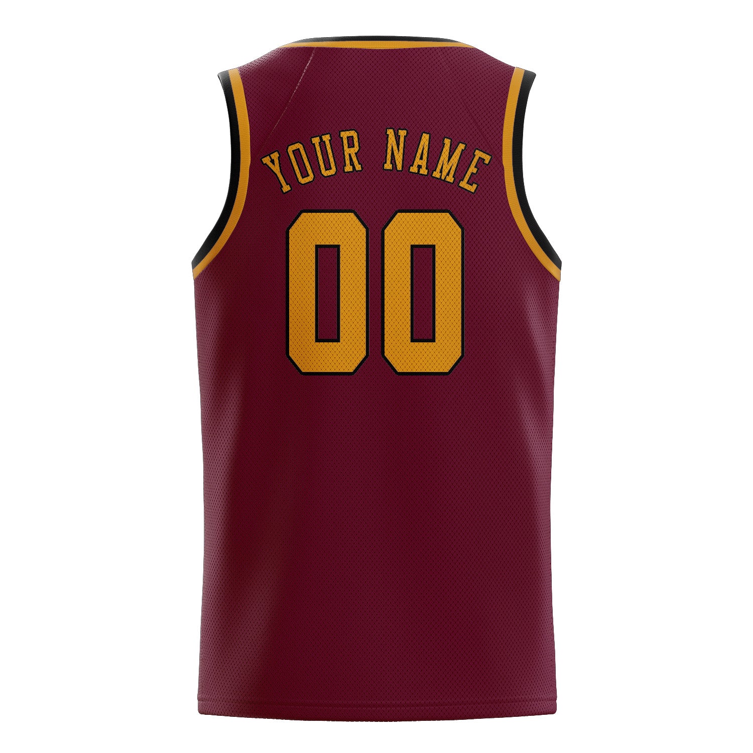 Maillot de basketball personnalisé rouge cramoisi et jaune