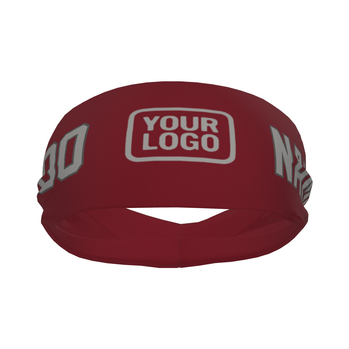 Bandeau de sport personnalisé rouge cramoisi et gris