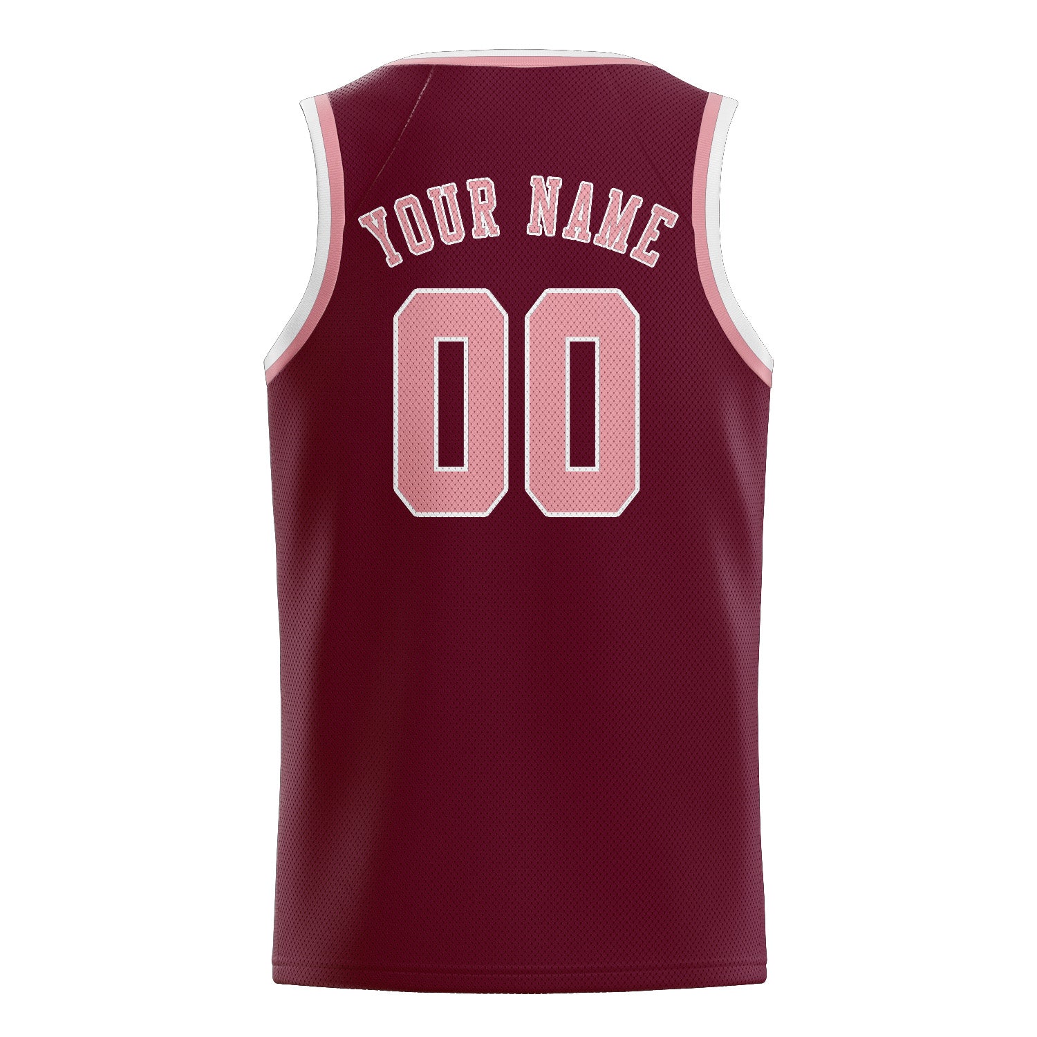 Maillot de basketball personnalisé rouge cramoisi et rose clair