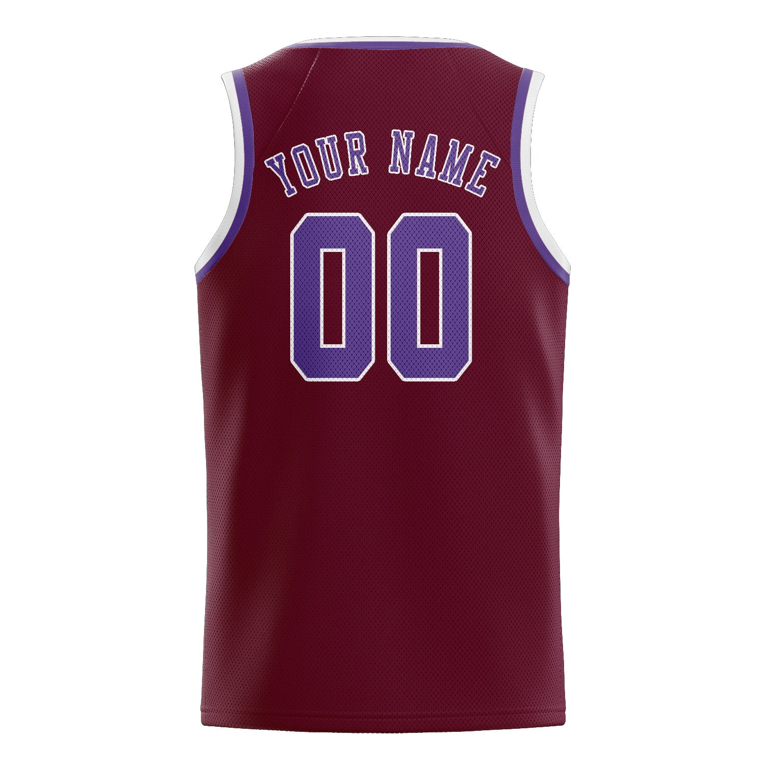 Maillot de basketball personnalisé rouge cramoisi et violet clair