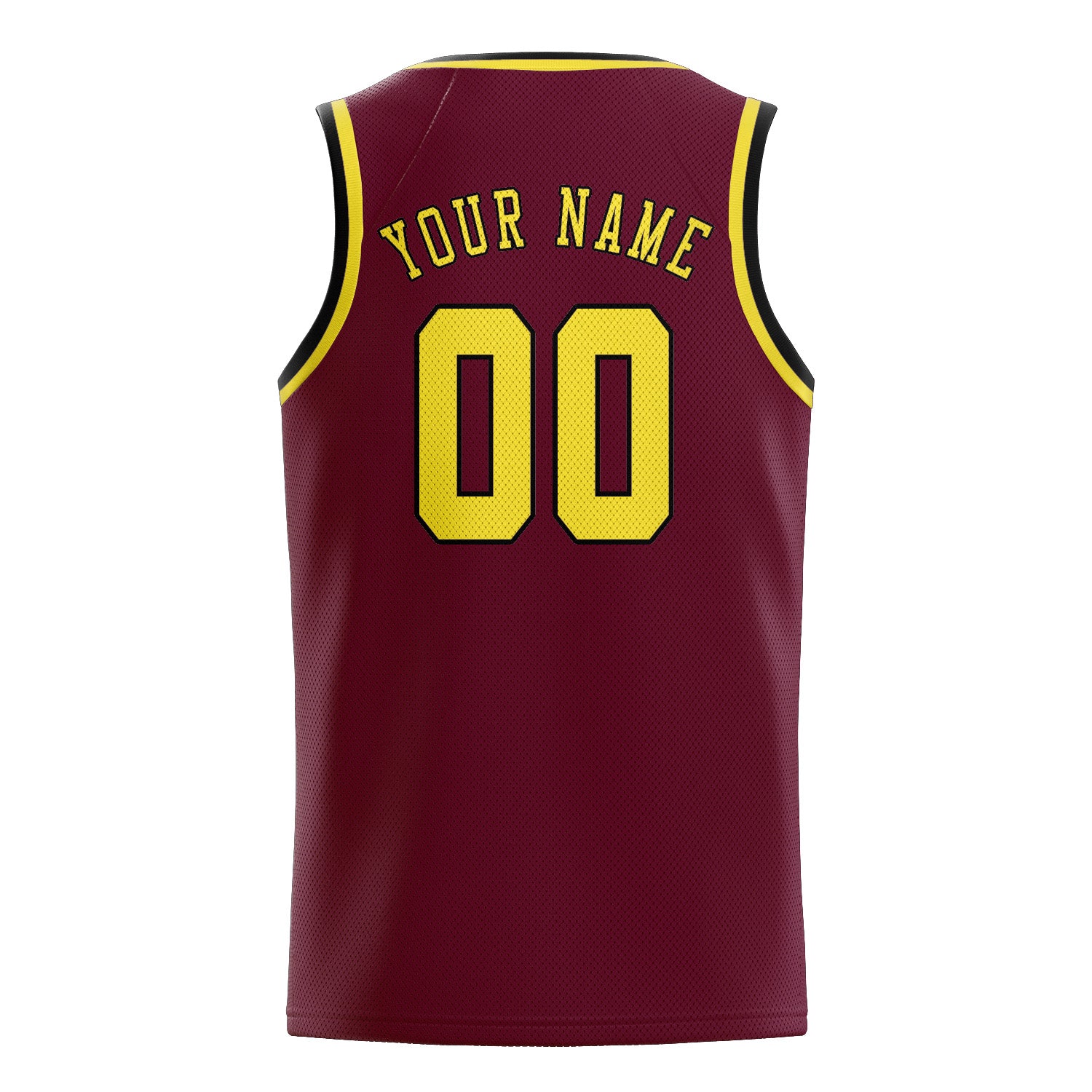Maillot de basketball personnalisé rouge cramoisi et jaune clair