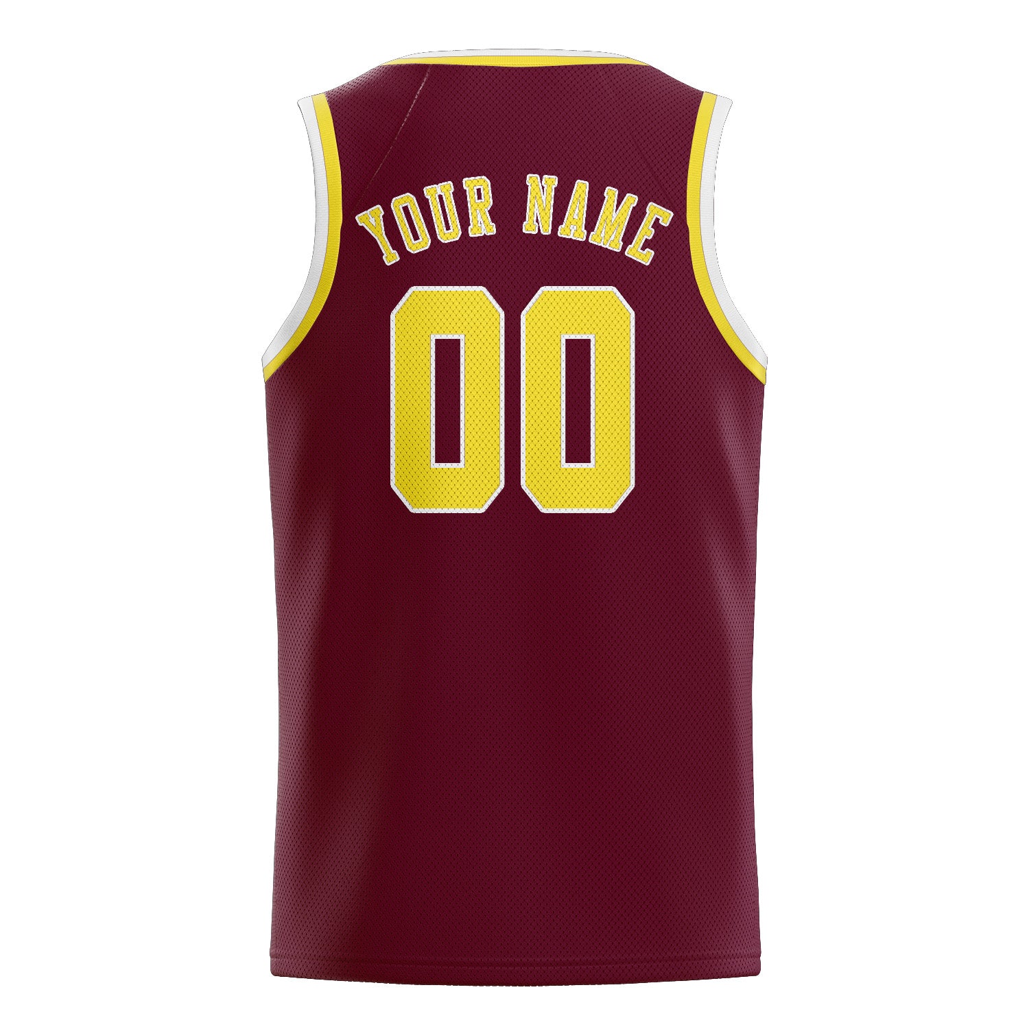 Maillot de basketball personnalisé rouge cramoisi et jaune clair