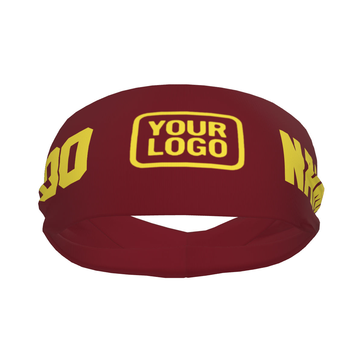 Bandeau de sport personnalisé rouge cramoisi et jaune clair