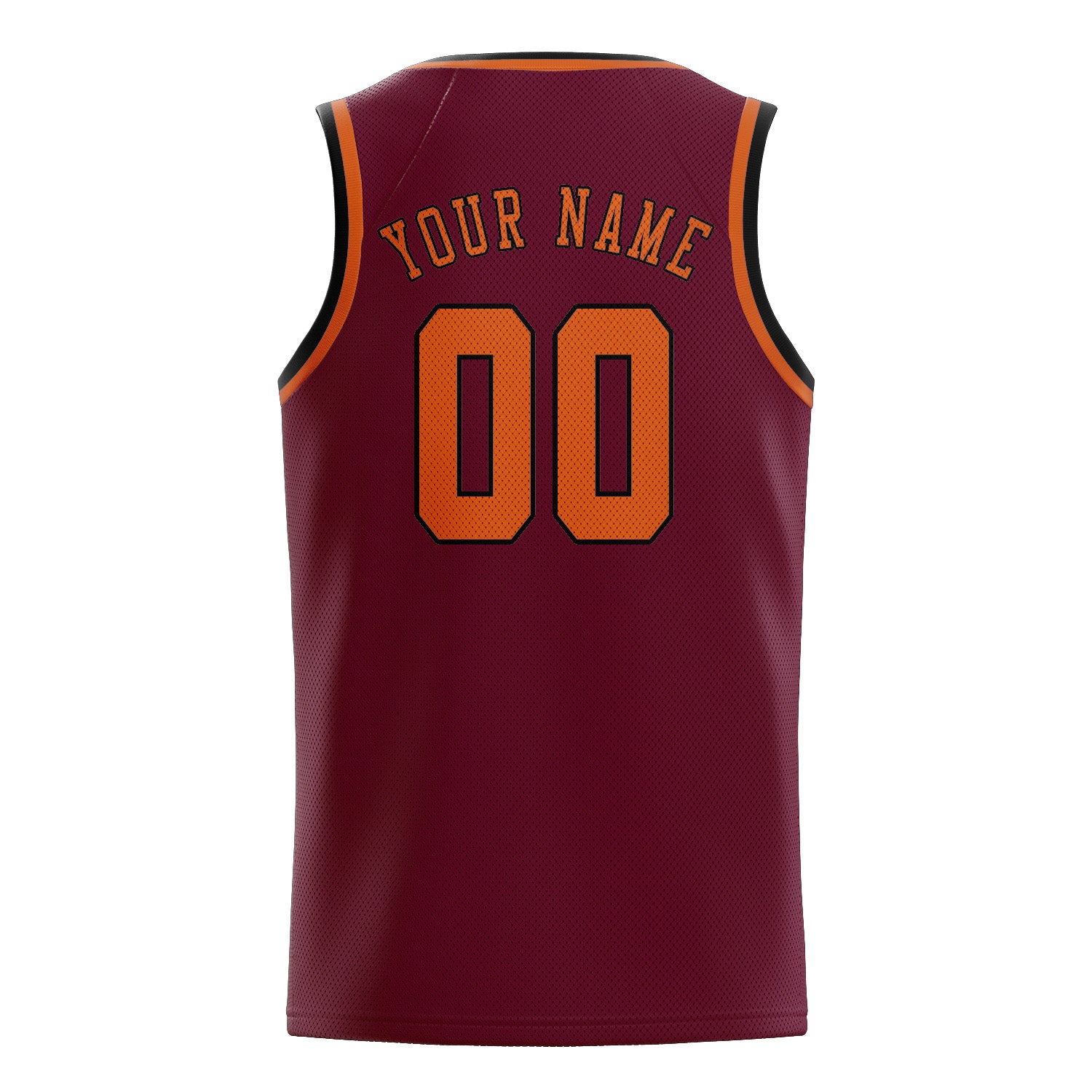 Maillot de basketball personnalisé rouge cramoisi et orange