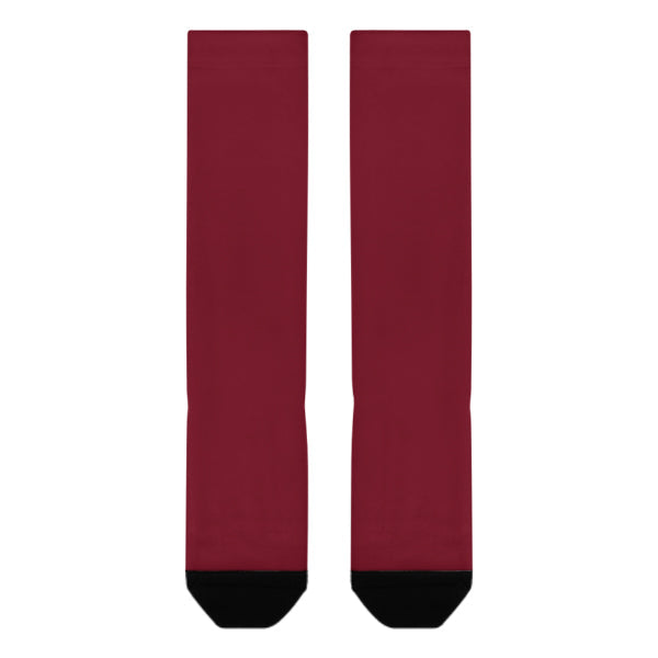Chaussettes hautes personnalisées rouge carmin rouge carmin