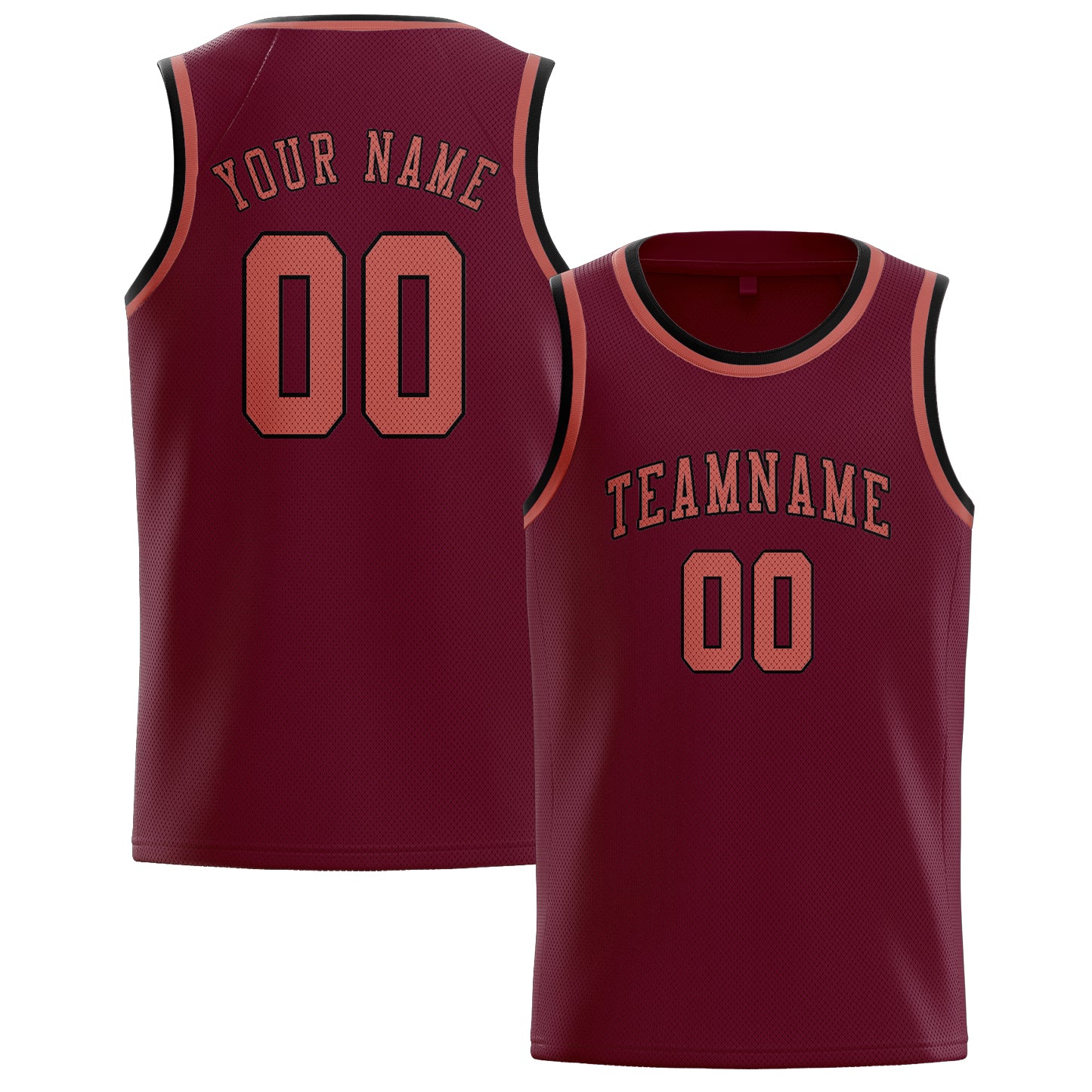 Maillot de basketball personnalisé Crimson Red Copper Rose