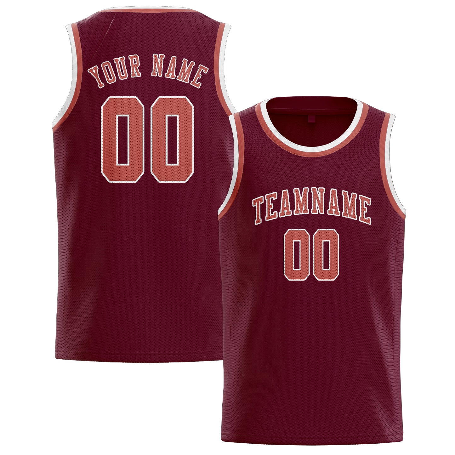Maillot de basketball personnalisé Crimson Red Copper Rose