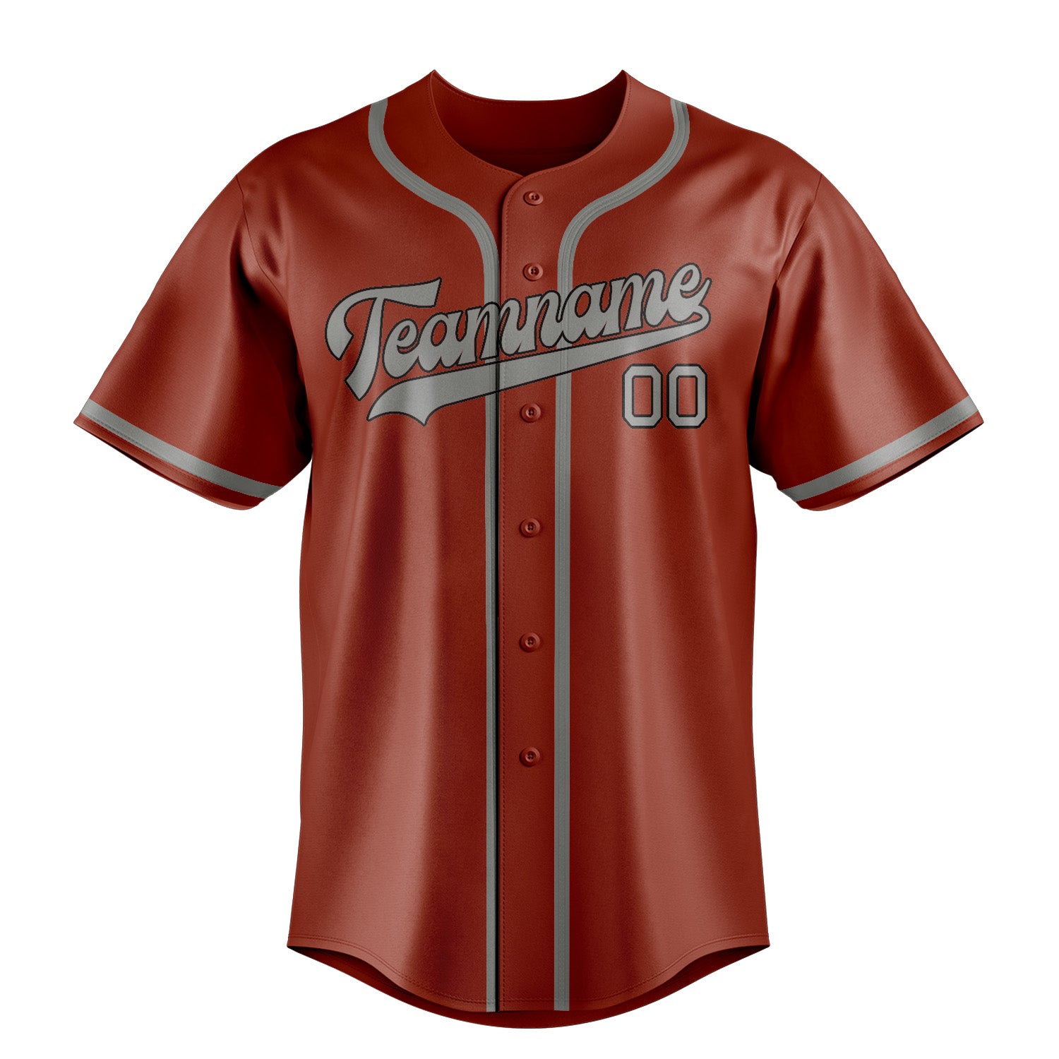 Maillot de baseball personnalisé corail rouge gris