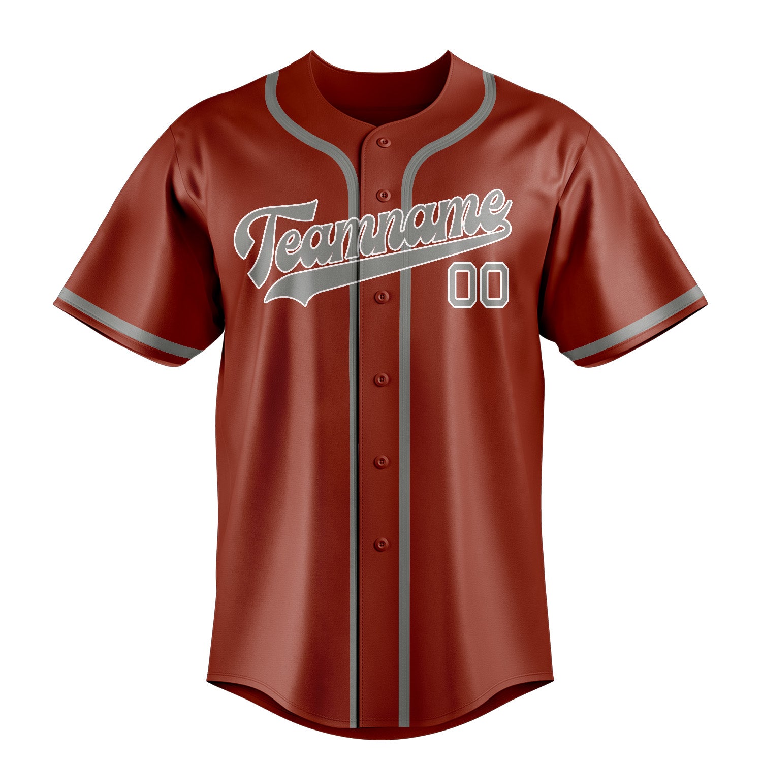 Maillot de baseball personnalisé corail rouge gris