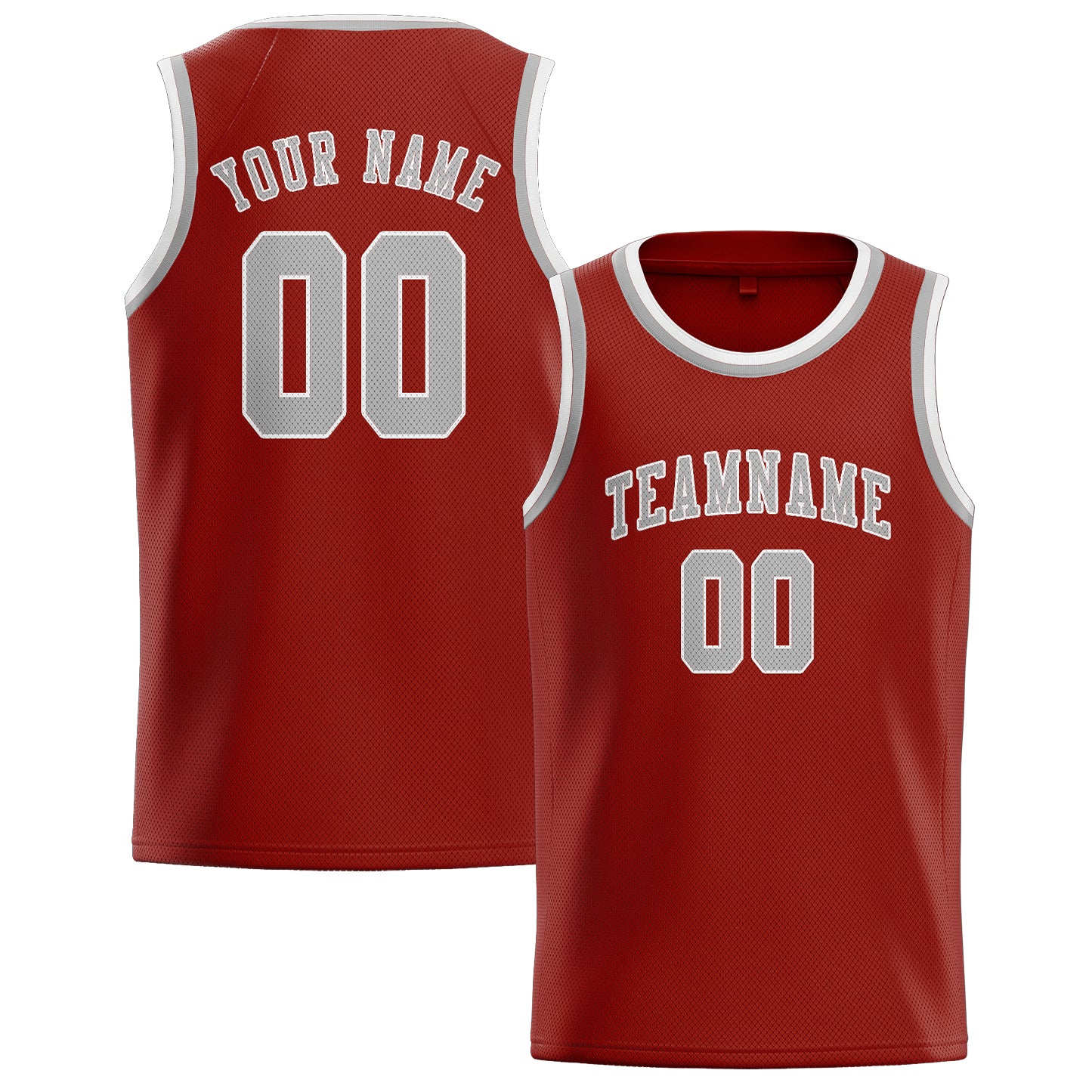 Maillot de basketball personnalisé corail rouge gris