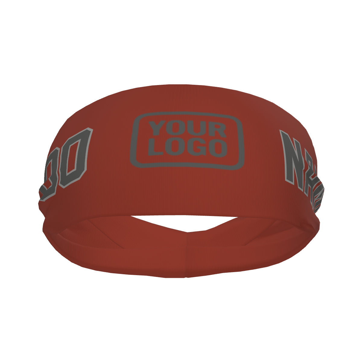 Bandeau de sport personnalisé rouge corail et gris foncé