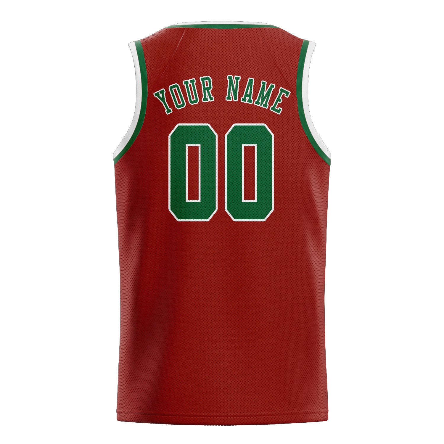 Maillot de basketball personnalisé corail rouge et vert