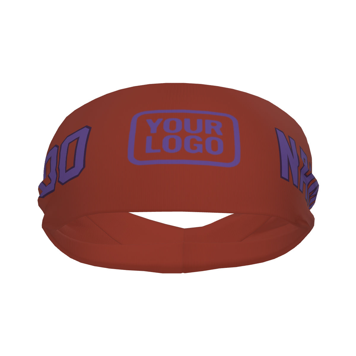 Bandeau de sport personnalisé rouge corail et violet clair