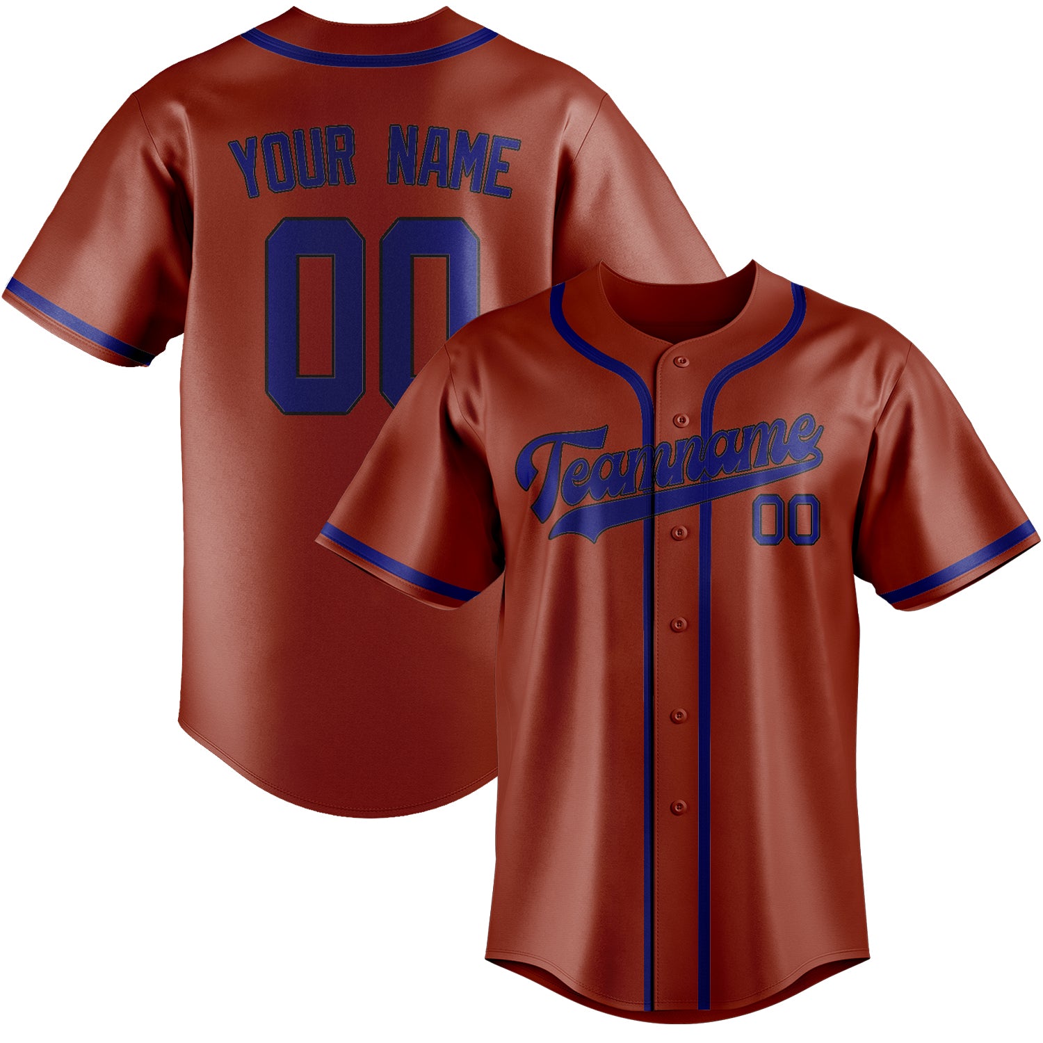 Maillot de baseball personnalisé rouge corail et bleu ciel