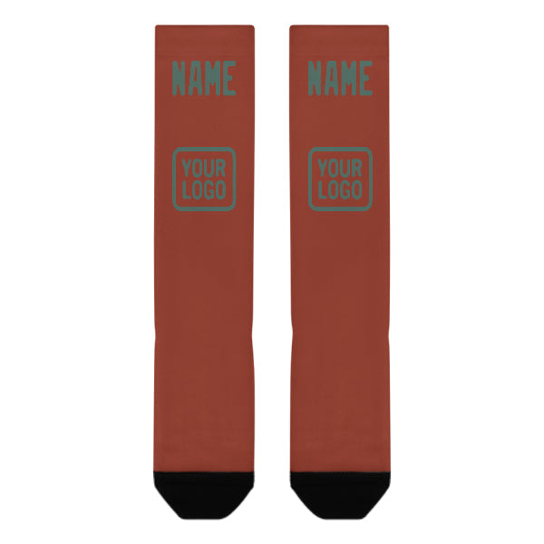 Chaussettes hautes personnalisées corail rouge bleu vert