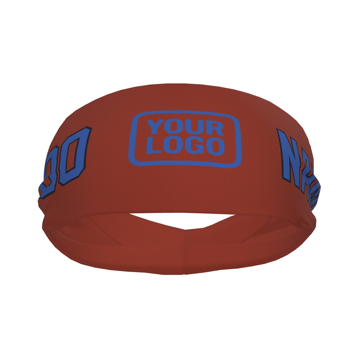Bandeau de sport personnalisé rouge corail et bleu ciel
