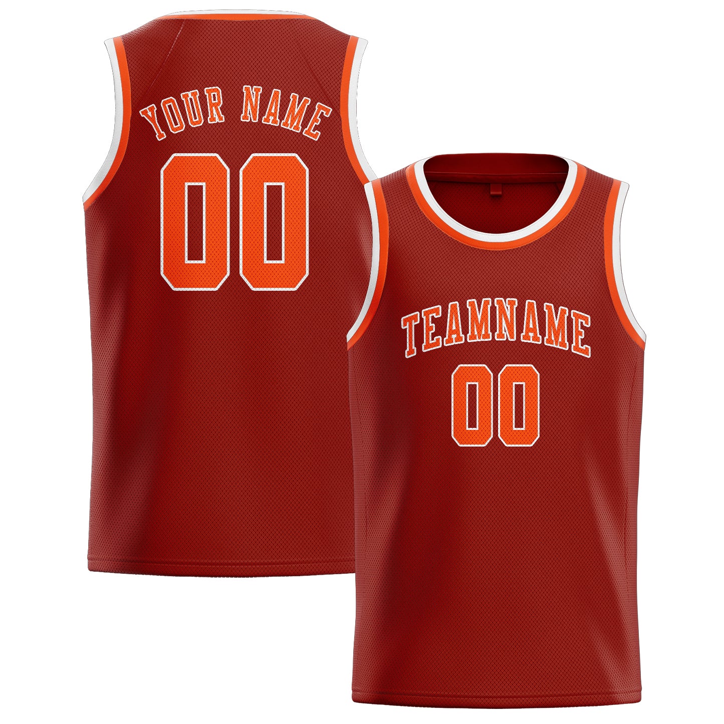 Maillot de basketball personnalisé corail rouge orangé rouge