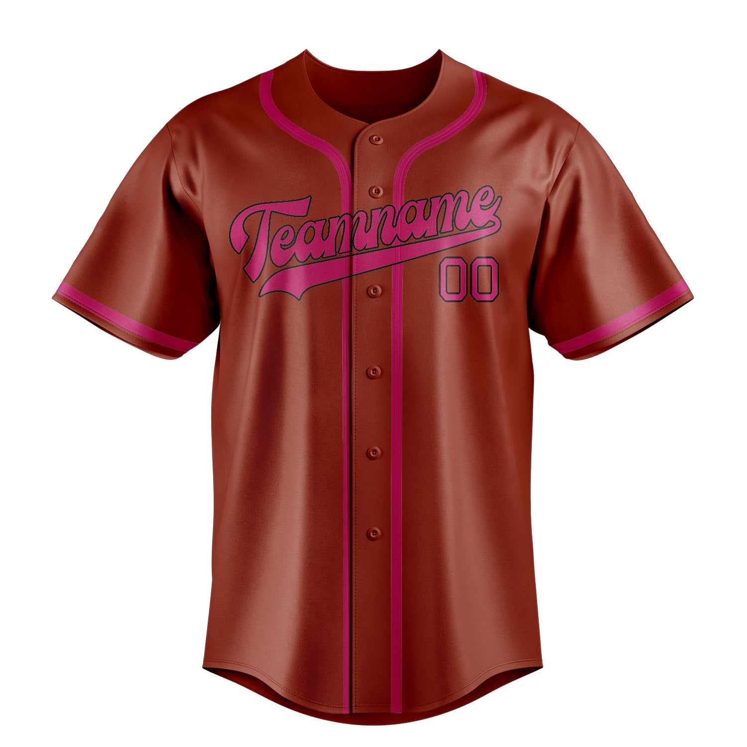 Maillot de baseball personnalisé corail rouge rose