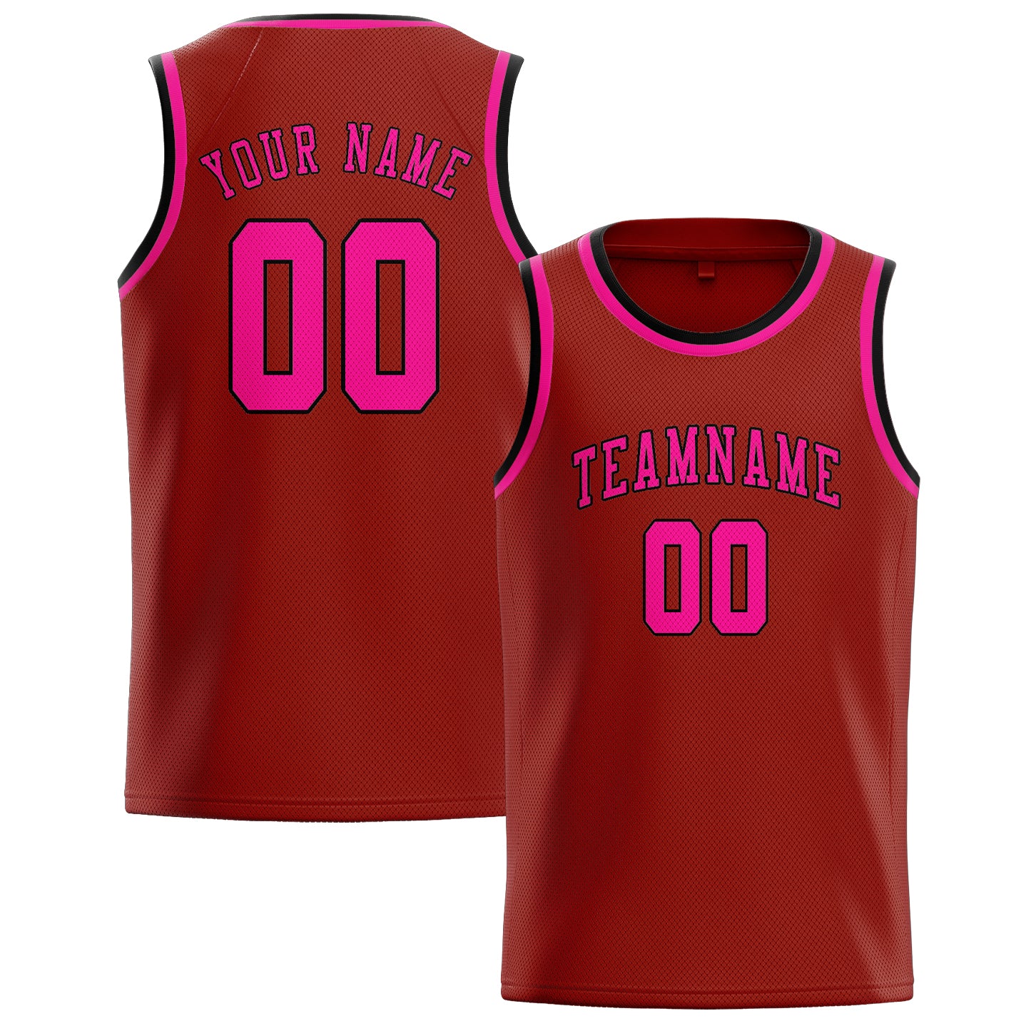 Maillot de basketball personnalisé corail rouge rose