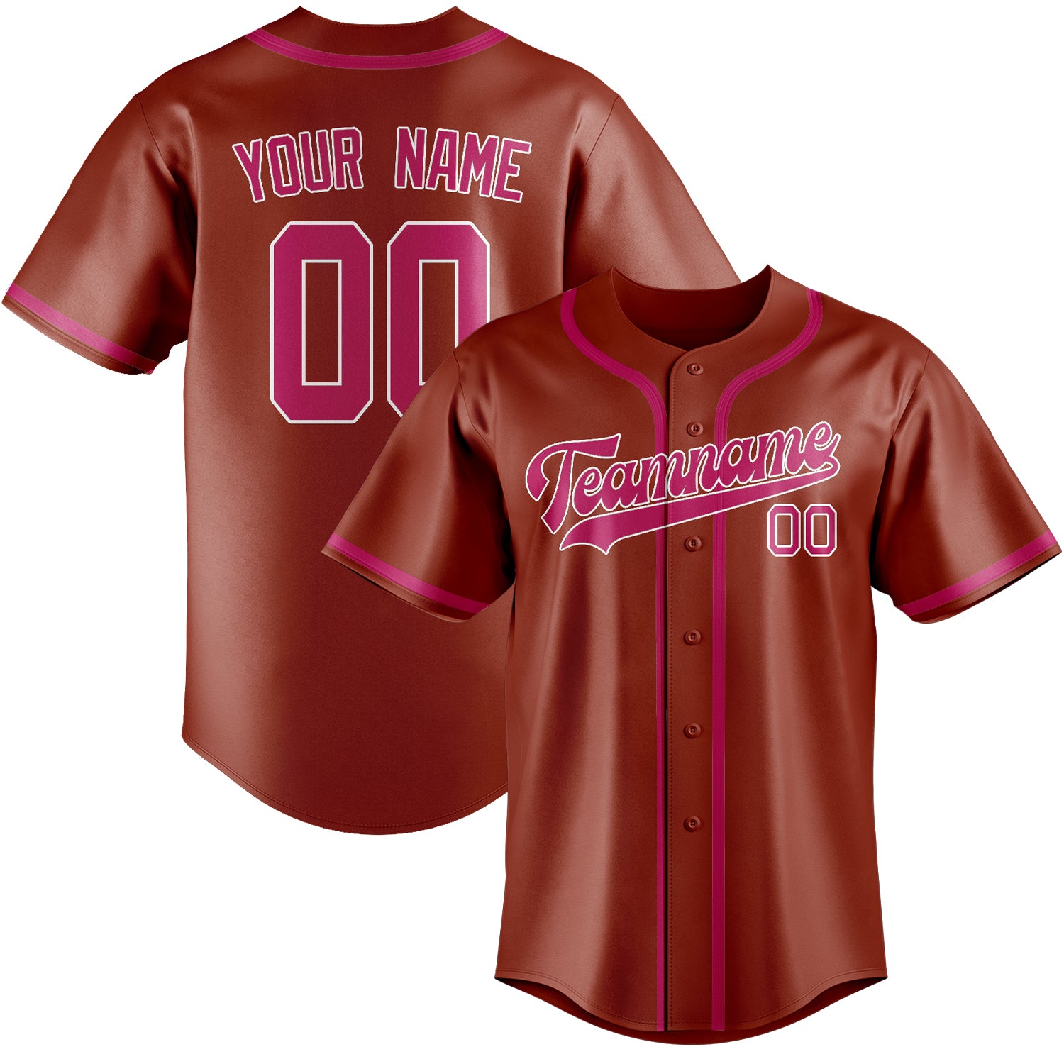 Maillot de baseball personnalisé corail rouge rose