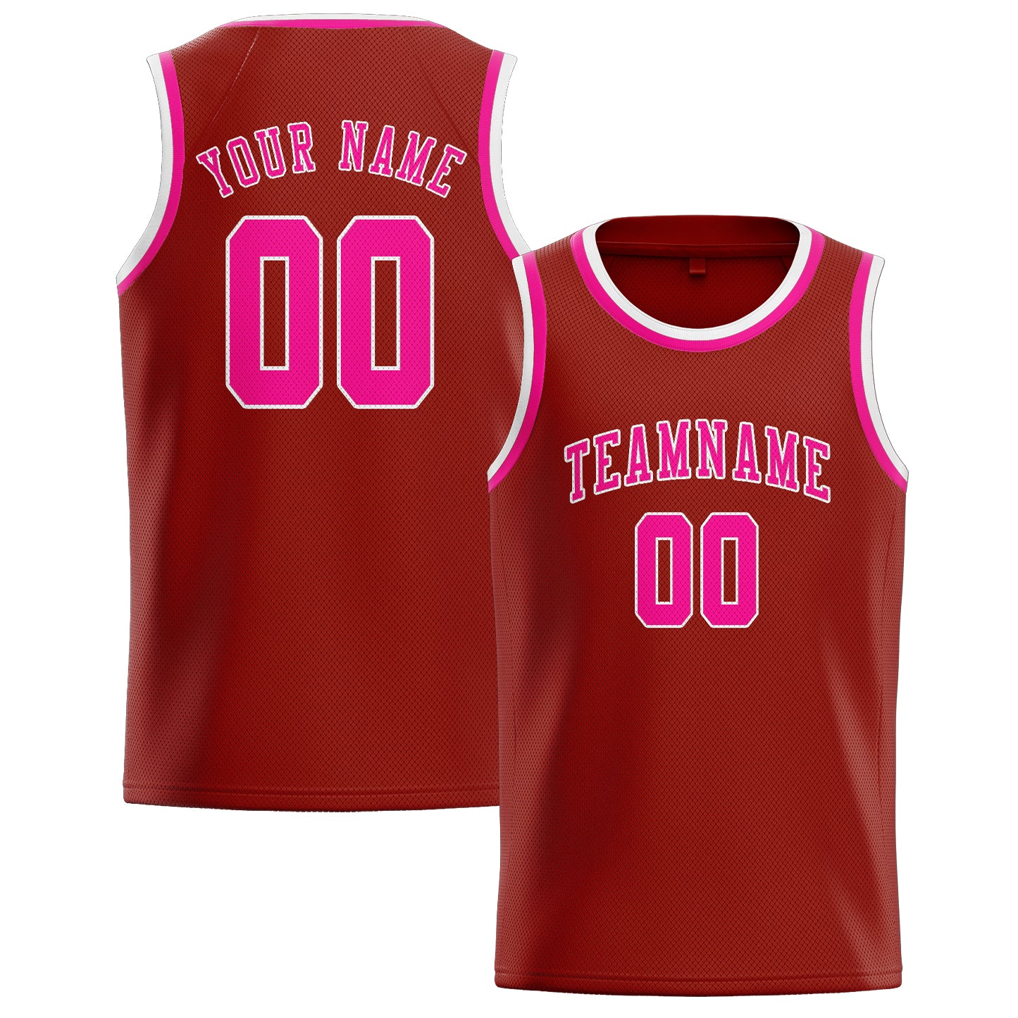 Maillot de basketball personnalisé corail rouge rose