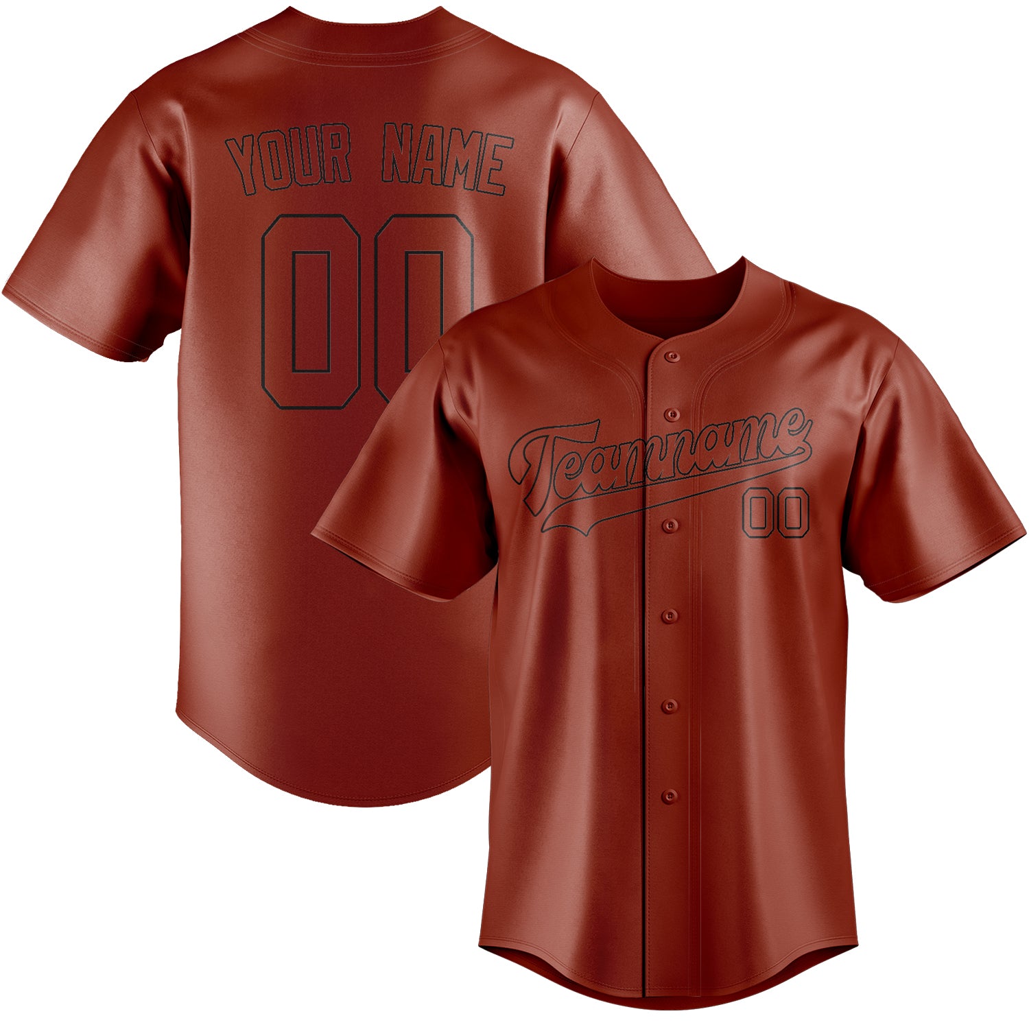 Maillot de baseball personnalisé corail rouge noir