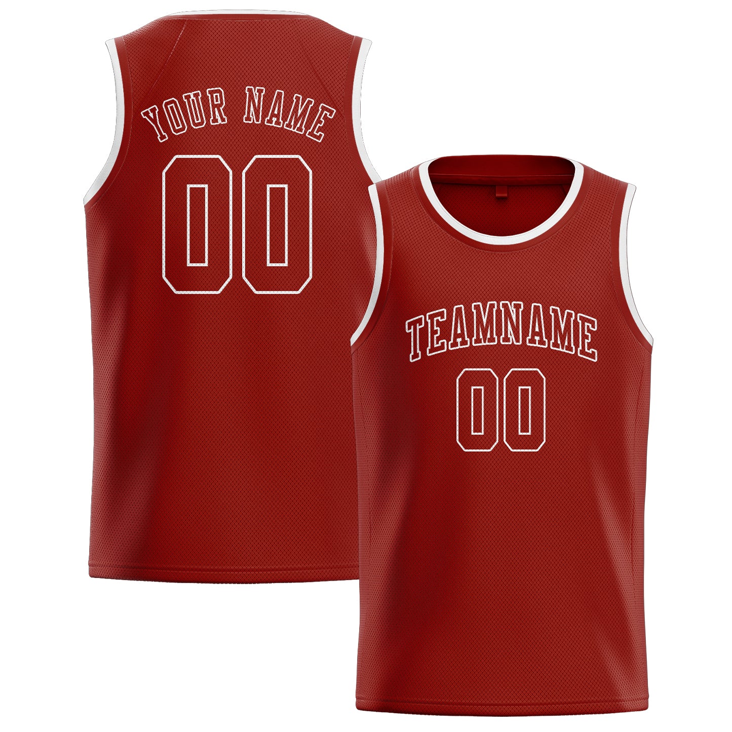 Maillot de basketball personnalisé rouge corail