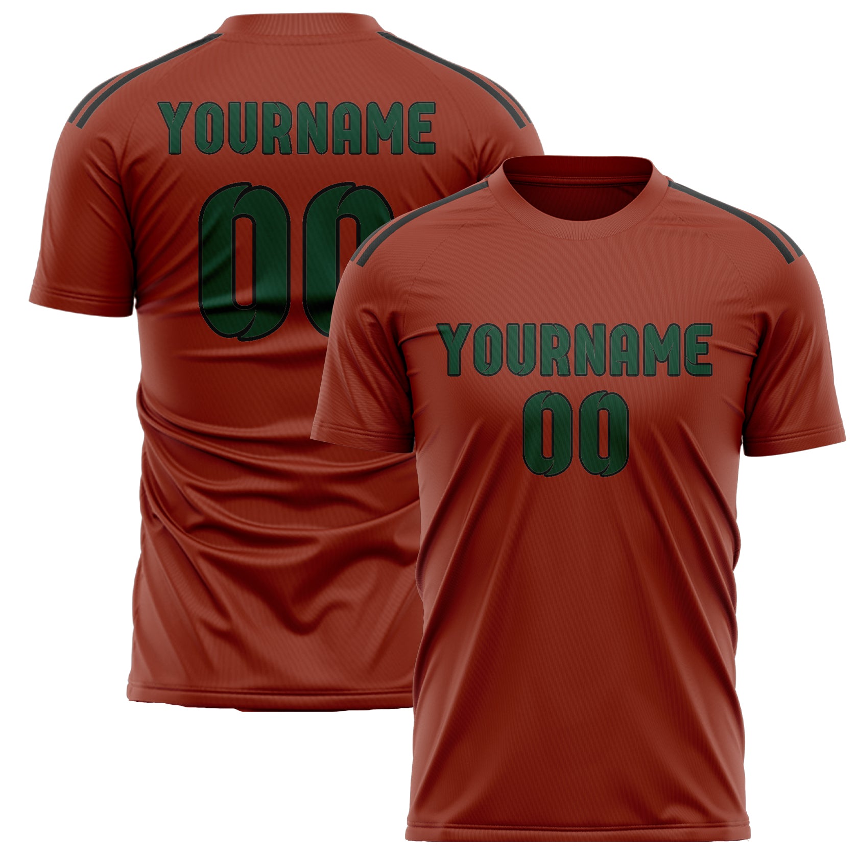 Maillot de football personnalisé corail rouge et vert