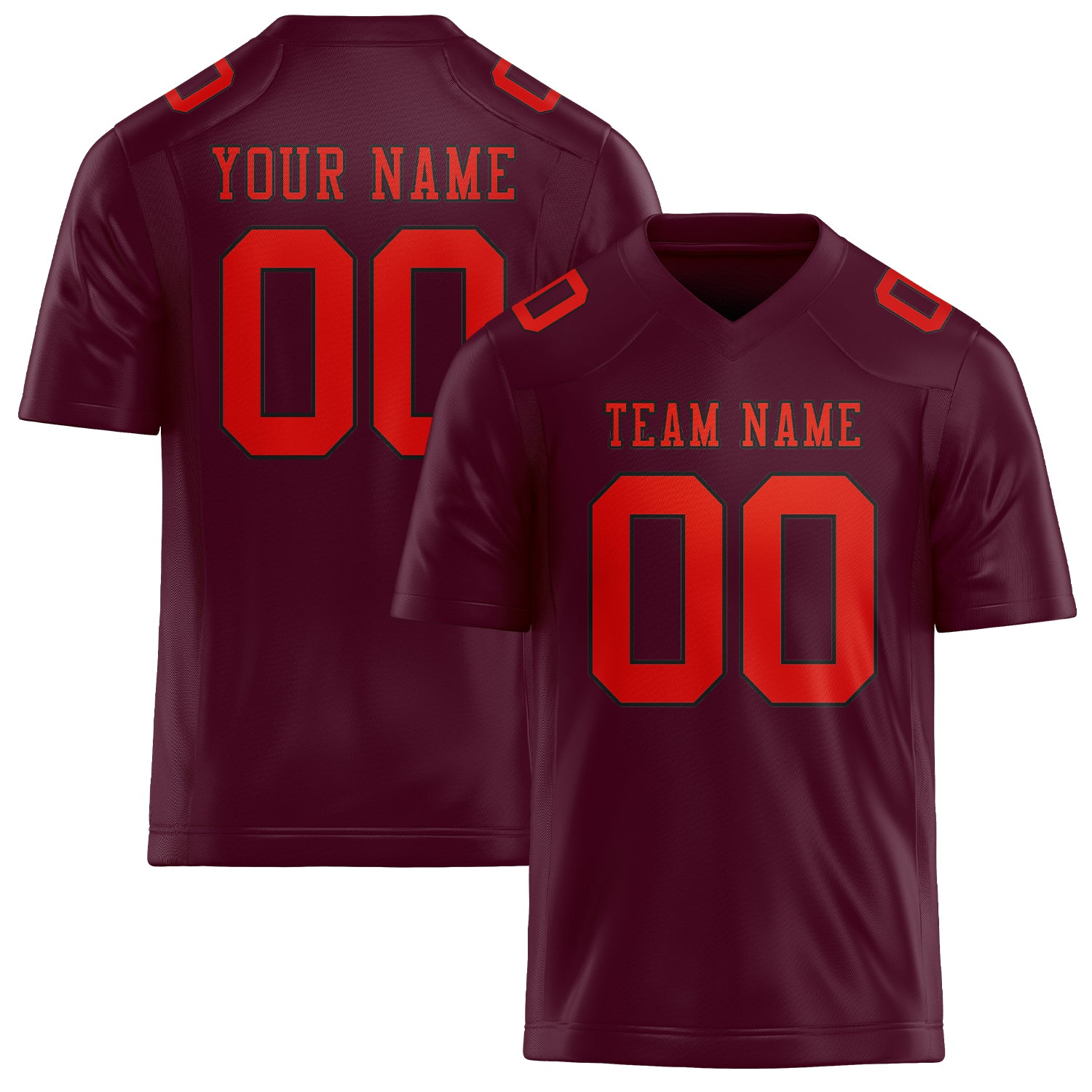 Custom Coral Red Orange Red Football Jersey