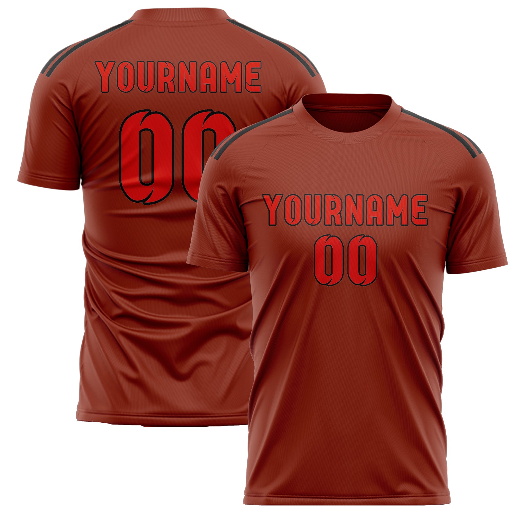Maillot de football personnalisé corail rouge orangé rouge