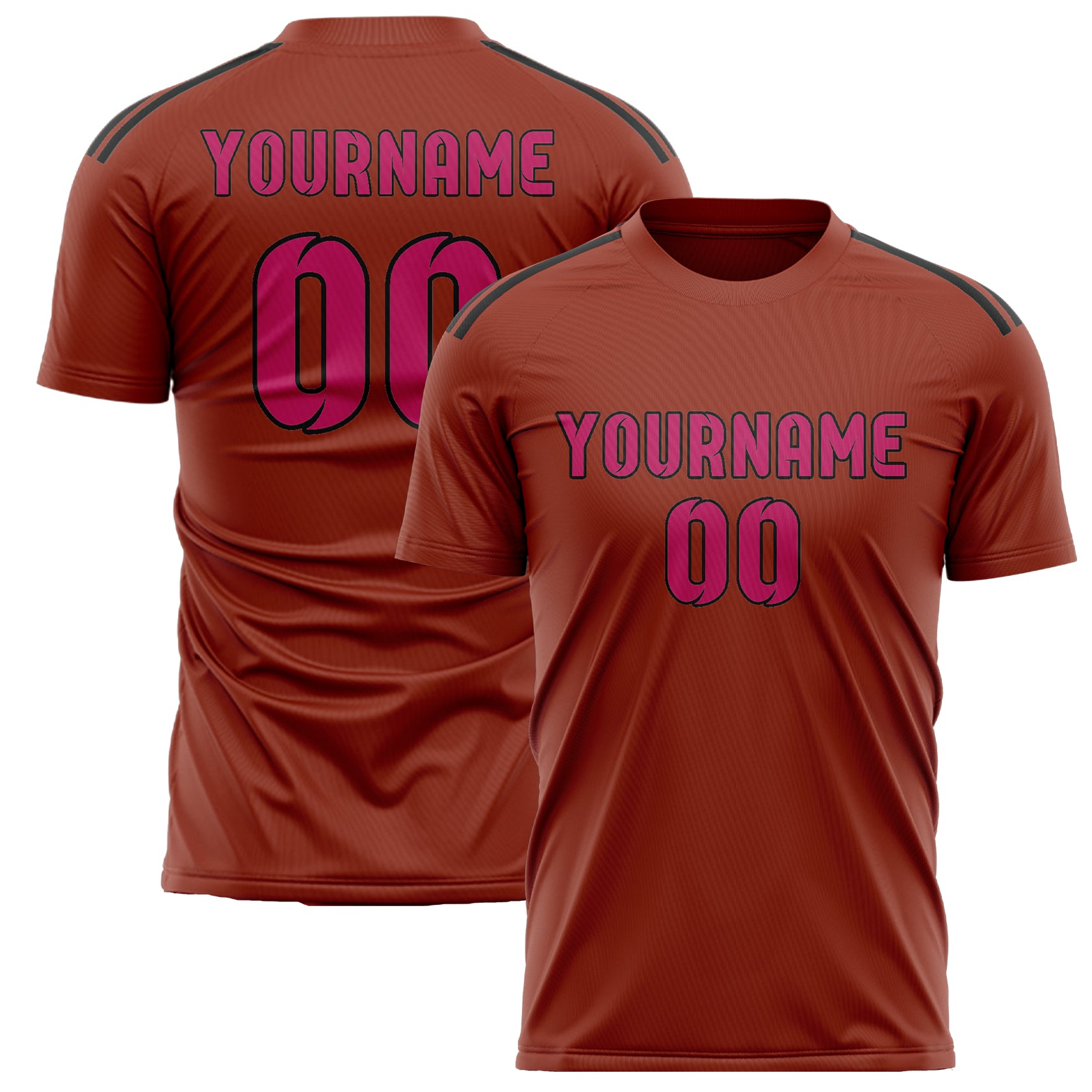 Maillot de football personnalisé corail rouge rose