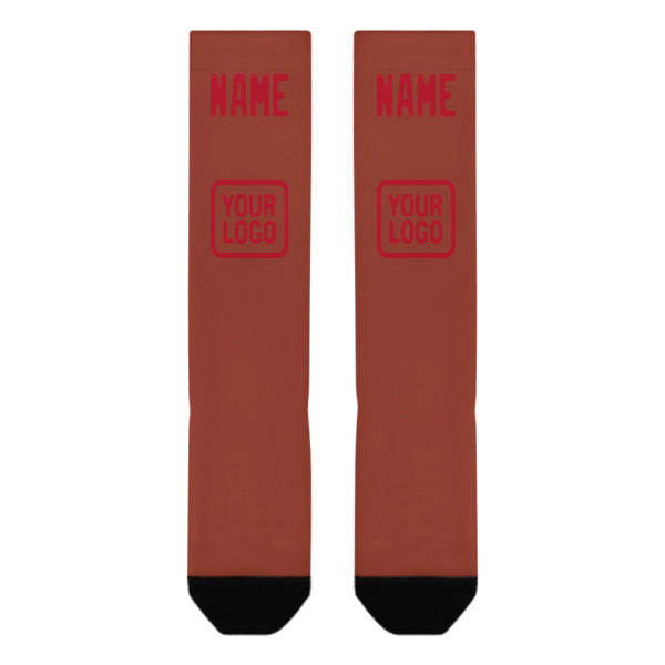 Chaussettes hautes rouges corail personnalisées