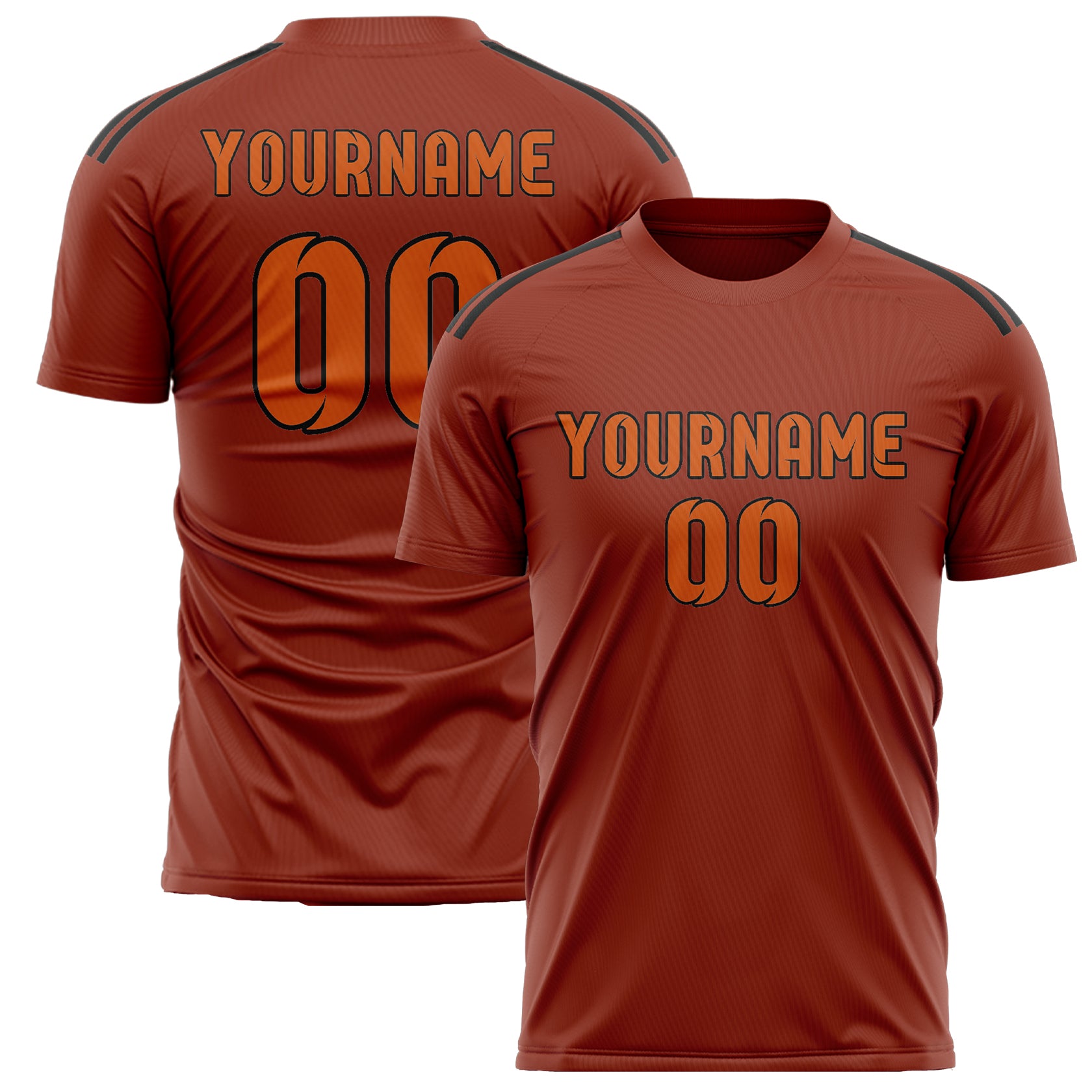 Maillot de football personnalisé corail rouge orange
