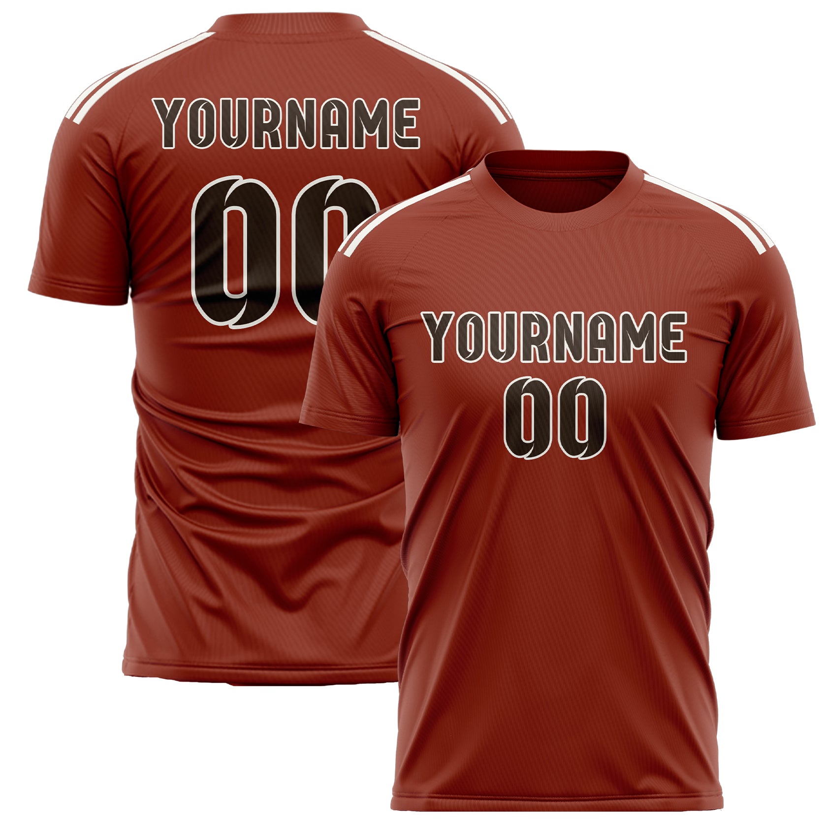 Maillot de football personnalisé corail rouge marron
