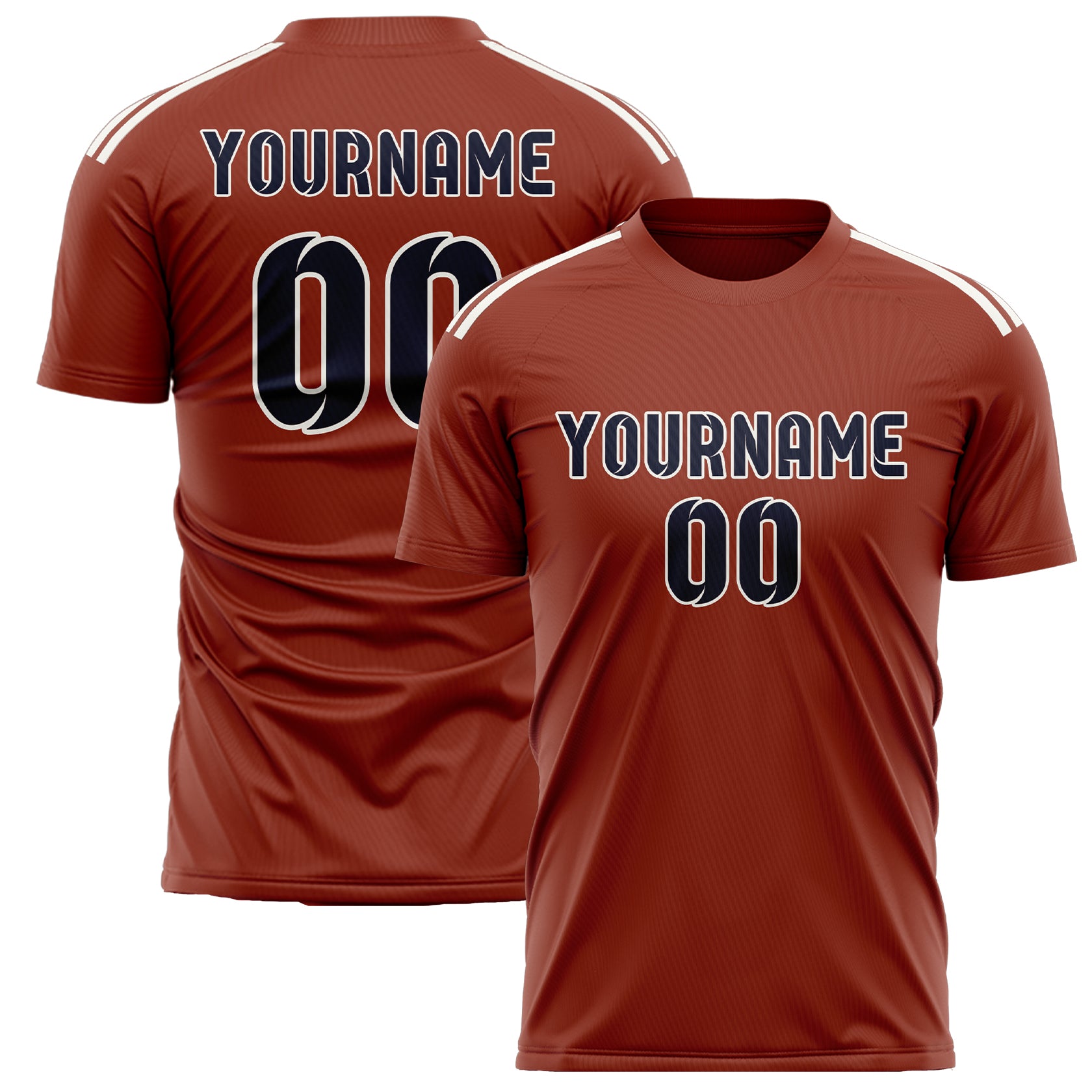 Maillot de football personnalisé corail rouge marine
