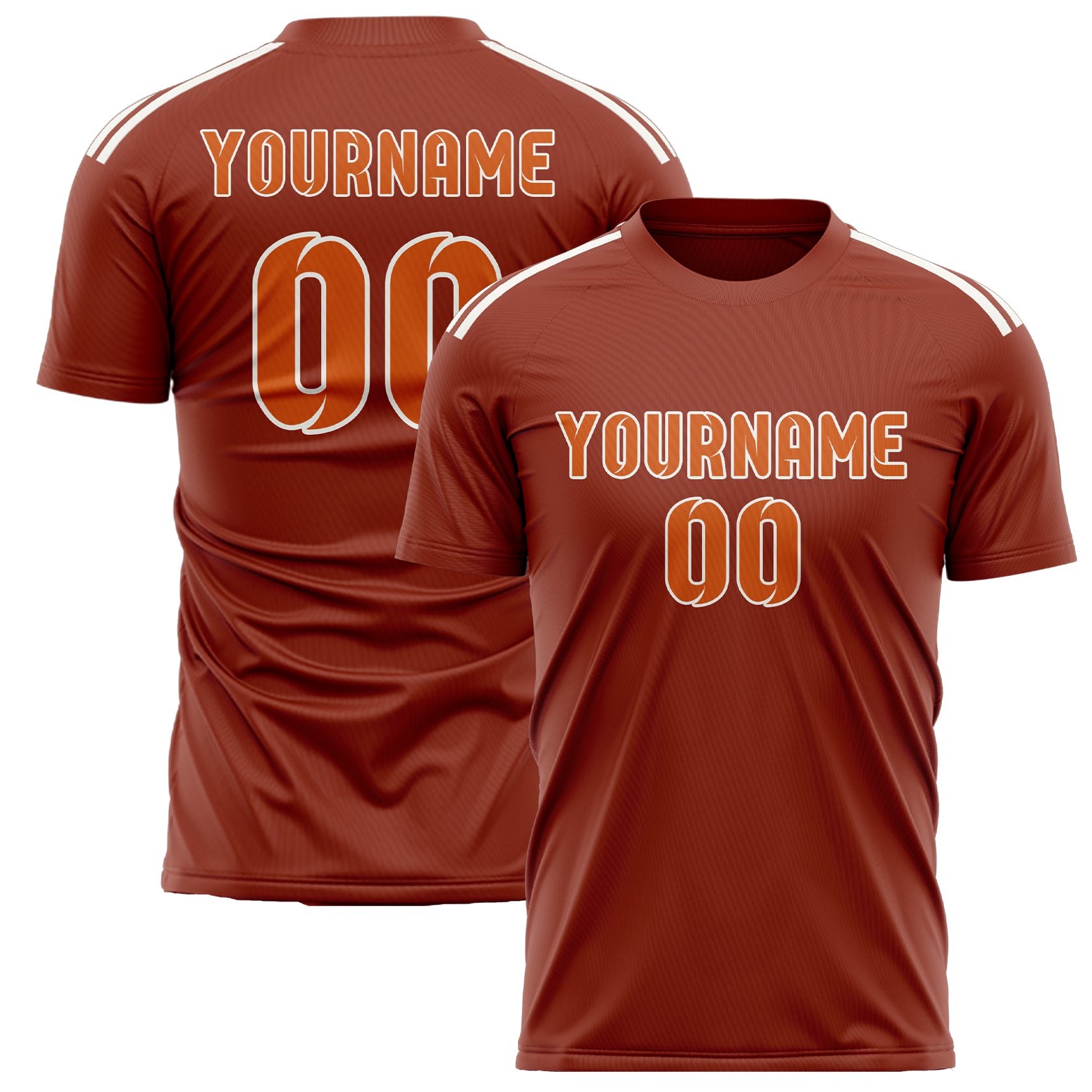 Maillot de football personnalisé corail rouge orange
