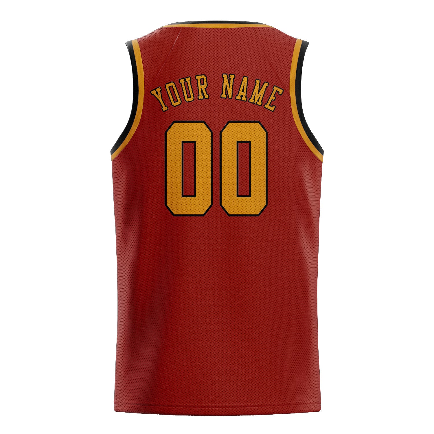 Maillot de basketball personnalisé corail rouge et jaune