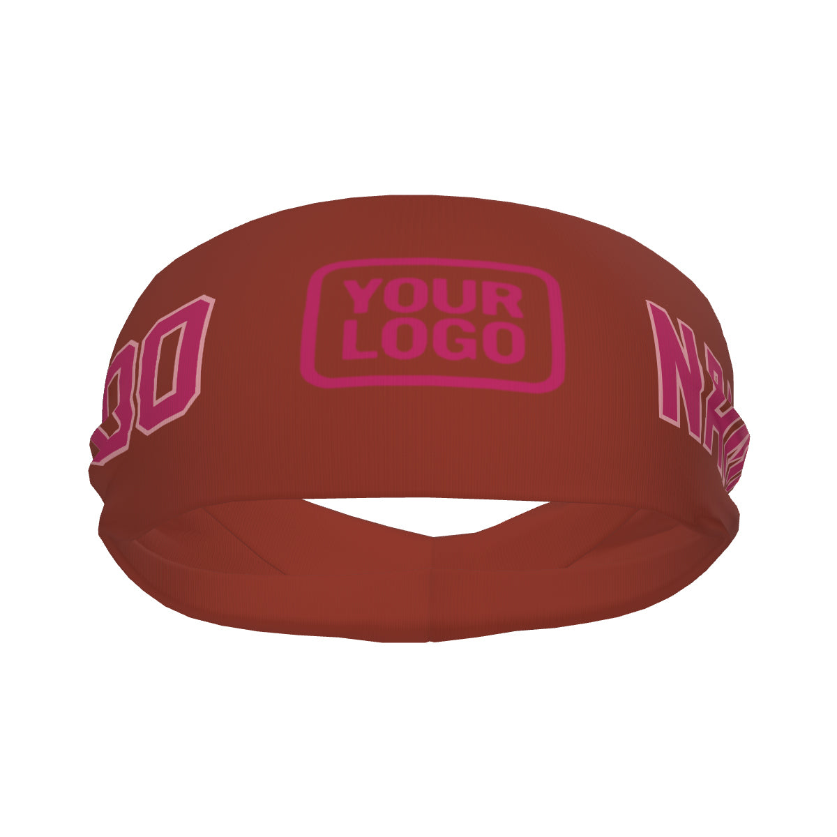 Bandeau de sport personnalisé rouge corail et rose