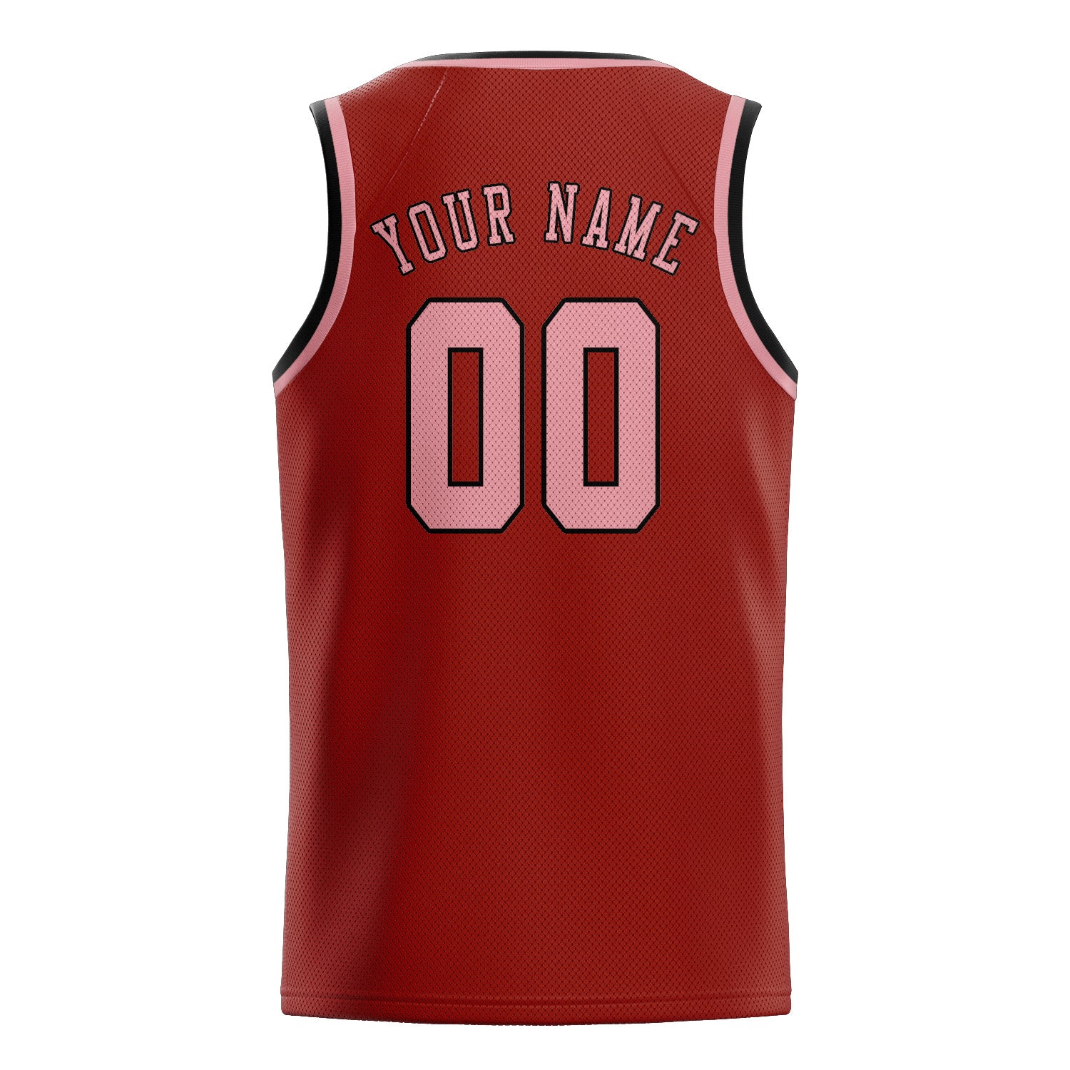 Maillot de basketball personnalisé rouge corail et rose clair