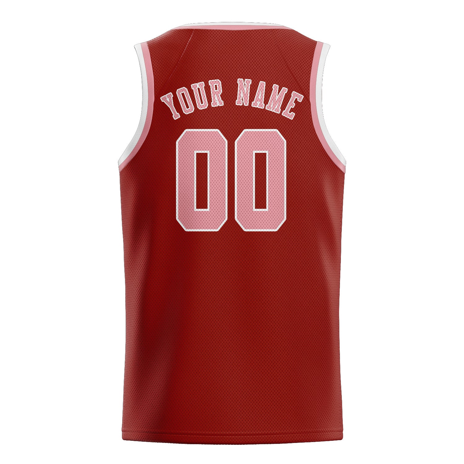 Maillot de basketball personnalisé rouge corail et rose clair