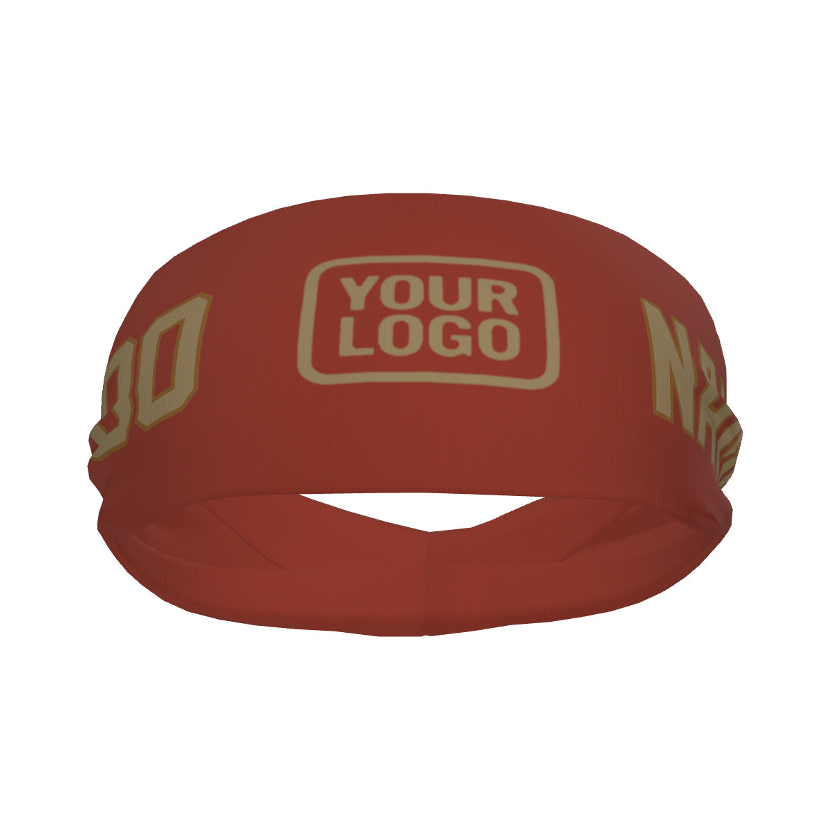 Bandeau de sport personnalisé rouge corail kaki clair