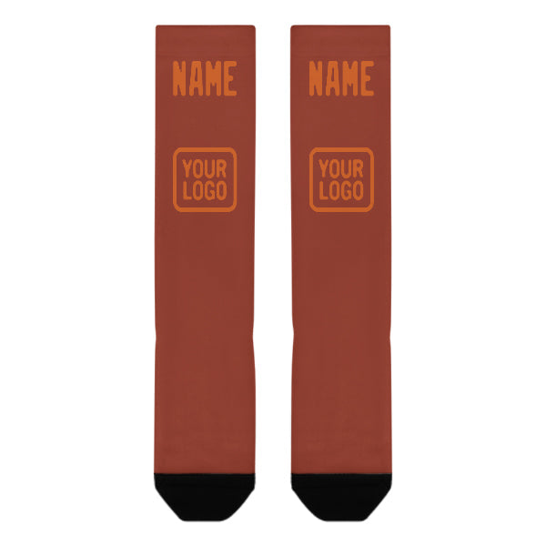 Chaussettes hautes personnalisées corail rouge orange