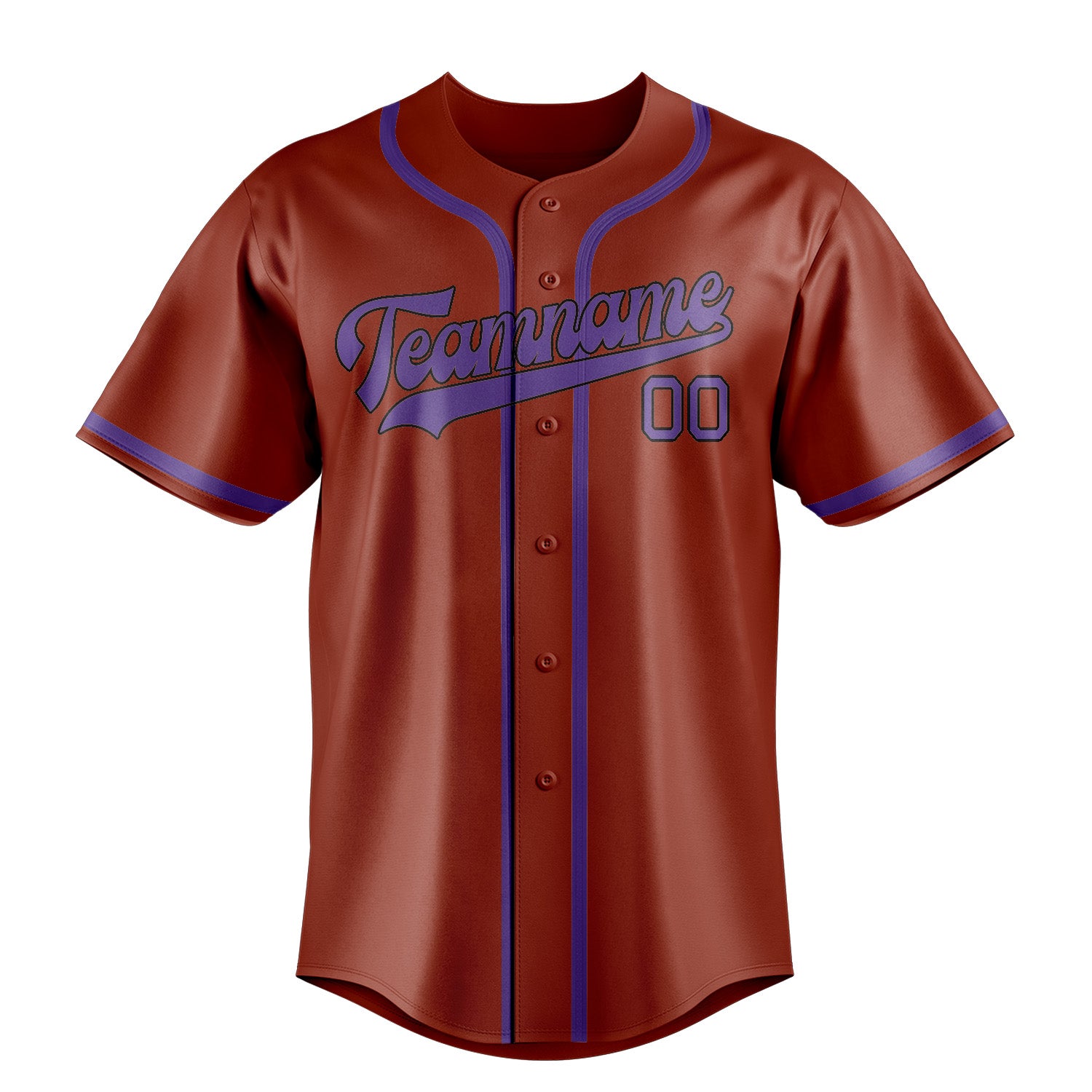Maillot de baseball personnalisé rouge corail et violet clair