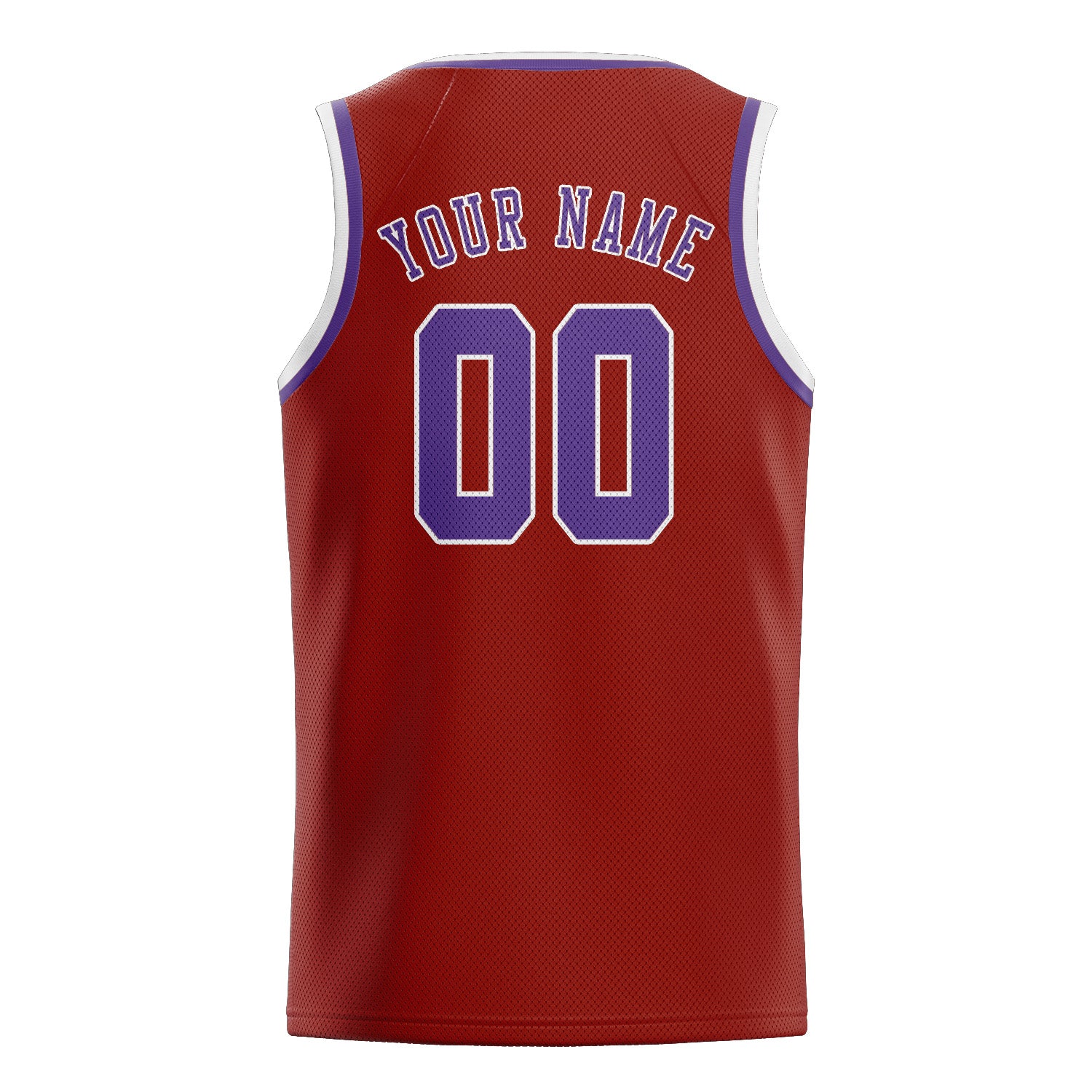 Maillot de basketball personnalisé rouge corail et violet clair