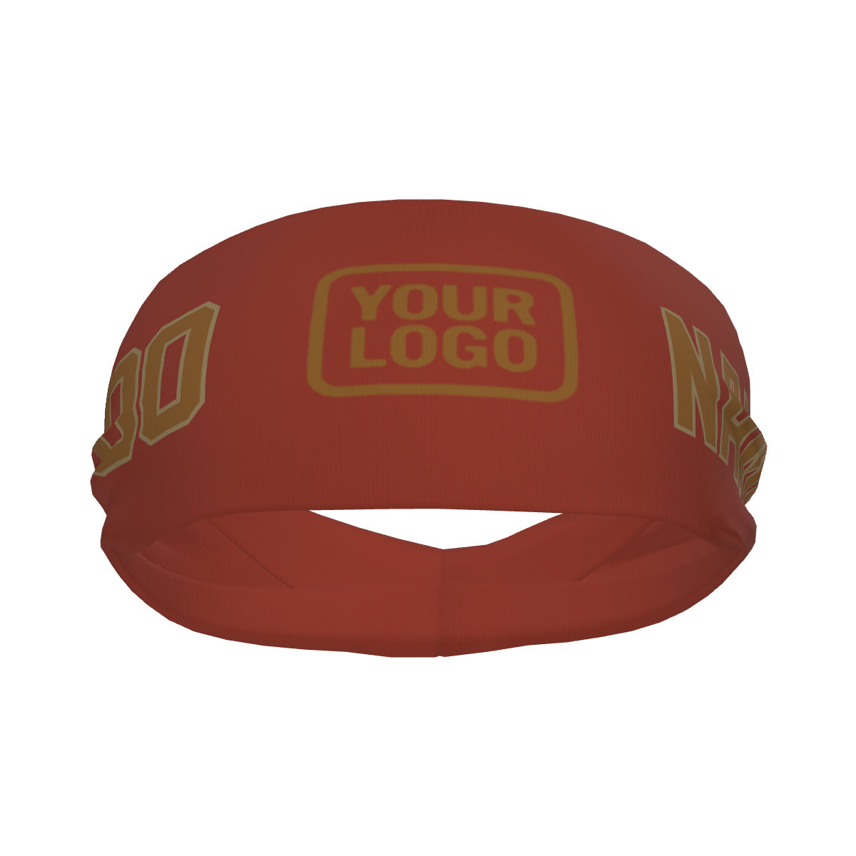 Bandeau de sport kaki rouge corail personnalisé