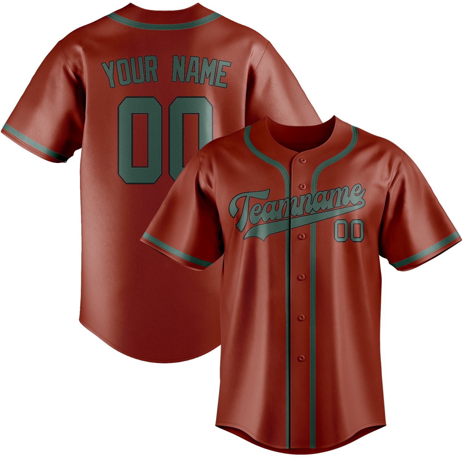 Maillot de baseball personnalisé corail rouge bleu vert