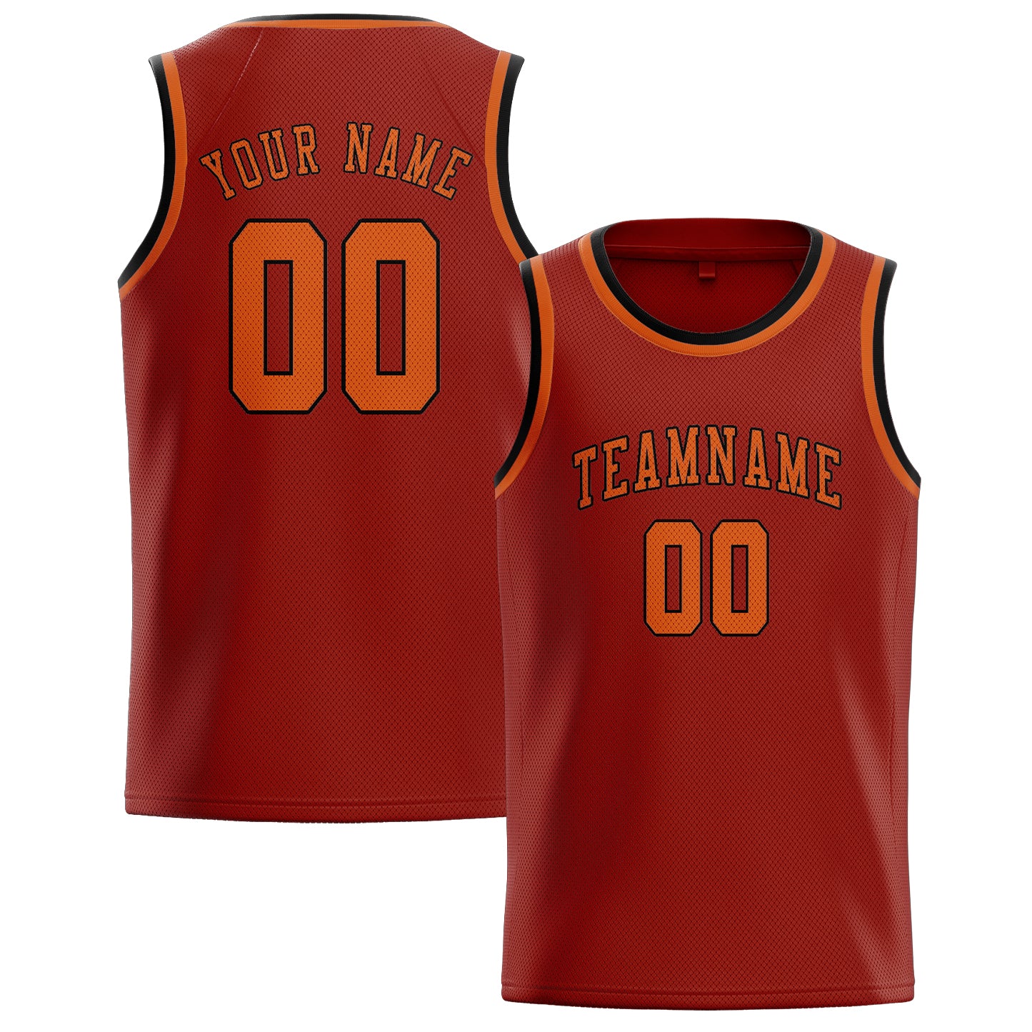 Maillot de basketball personnalisé corail rouge orange