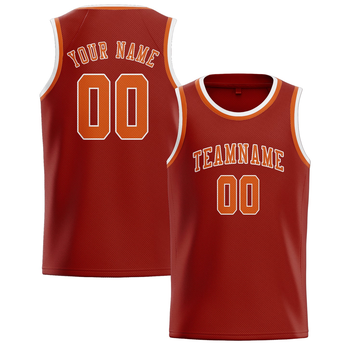 Maillot de basketball personnalisé corail rouge orange