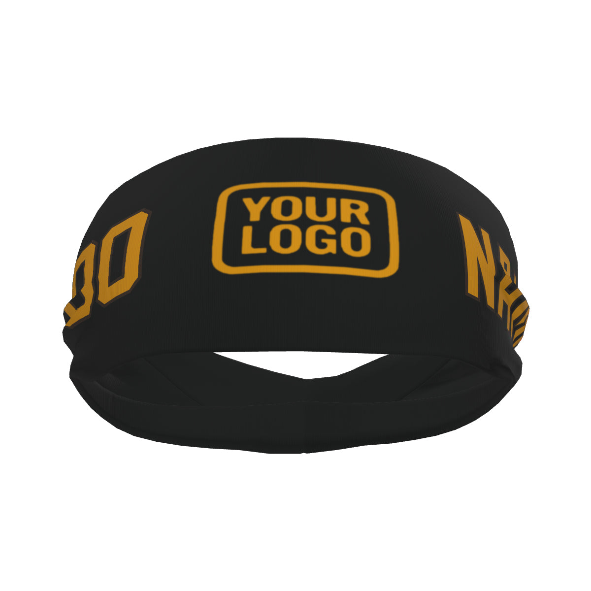 Bandeau de sport personnalisé noir et jaune